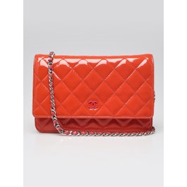 Chanel Chanel Pink Quilted Patent Leather Classic WOC Clutch Bag