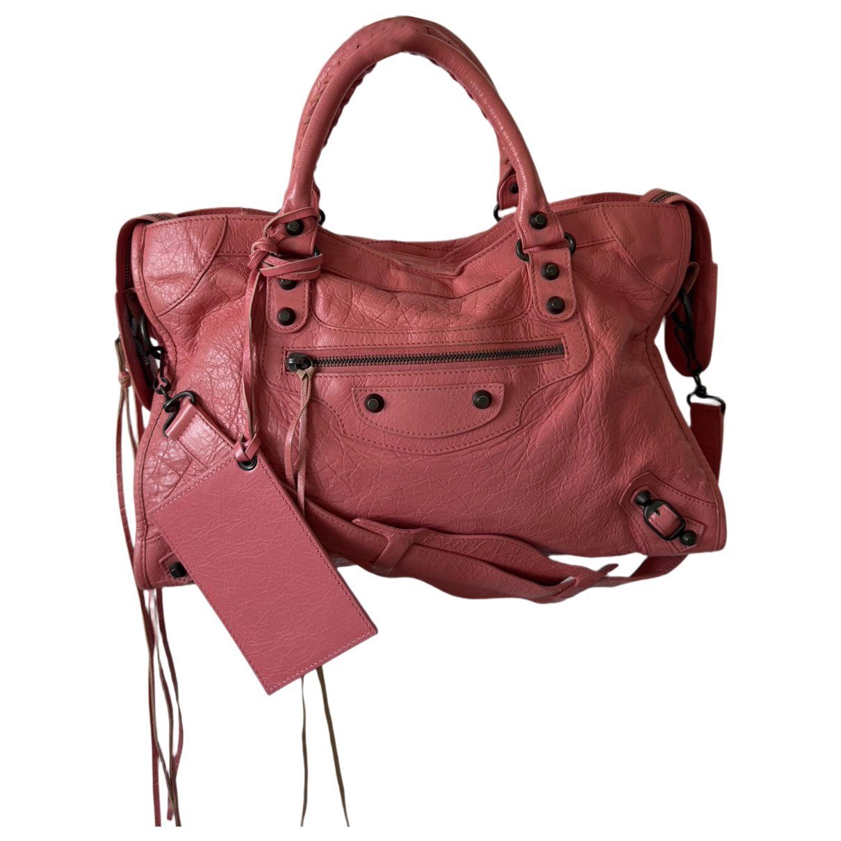 City leather handbag