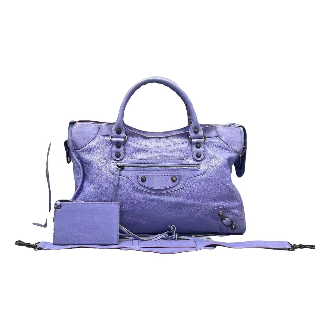 City leather handbag