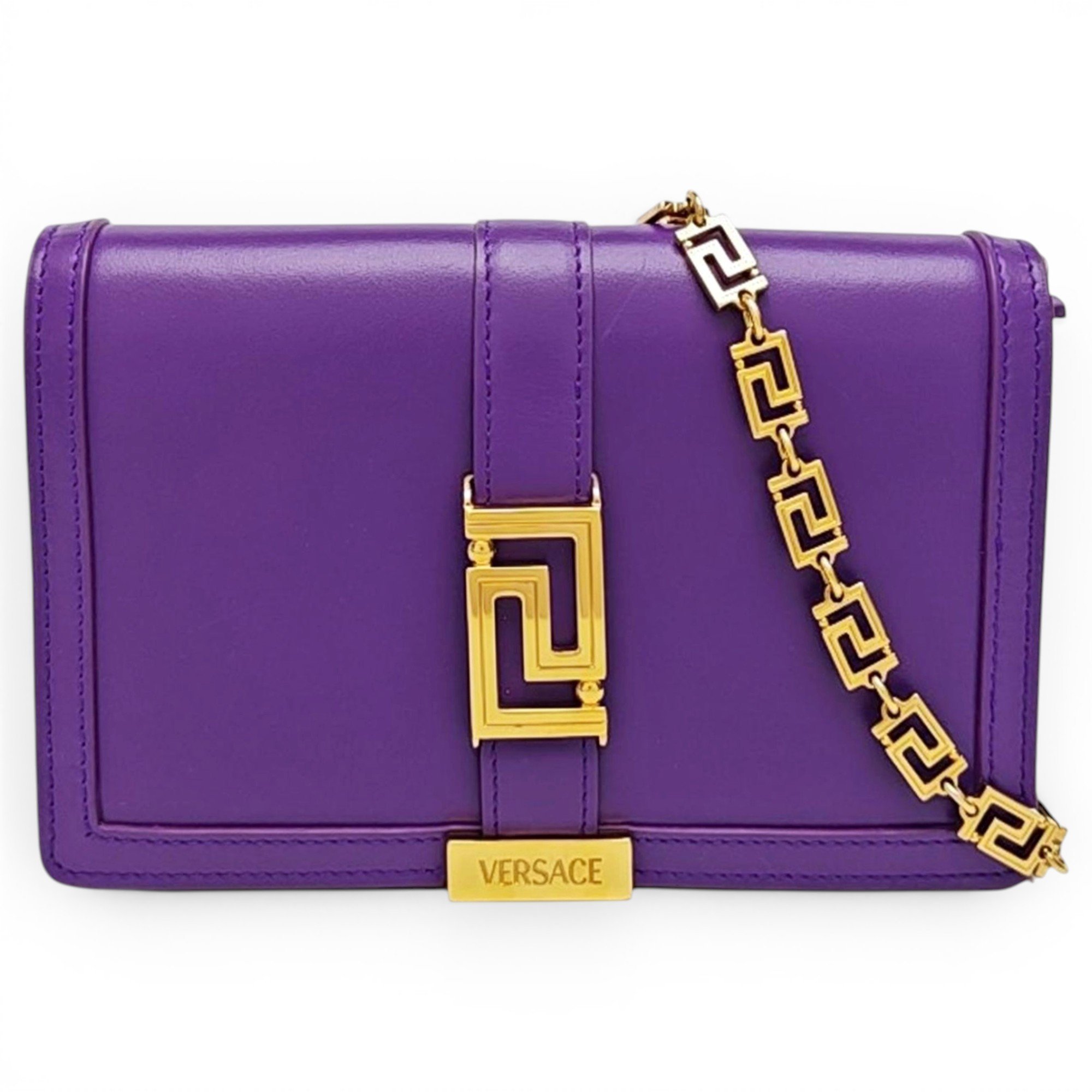Greca Goddess leather crossbody bag