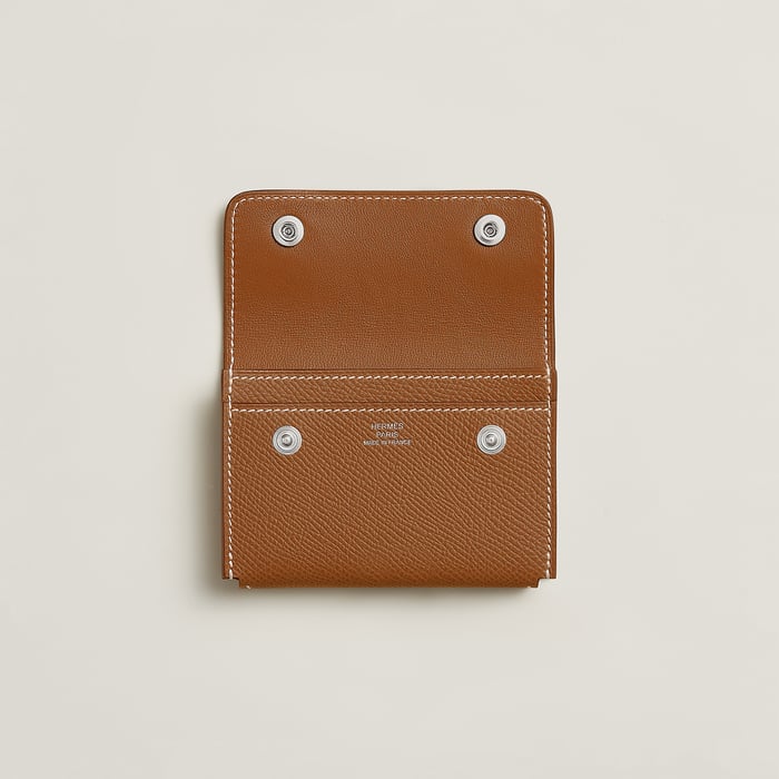 Gold Hermèsnap Card Holder
