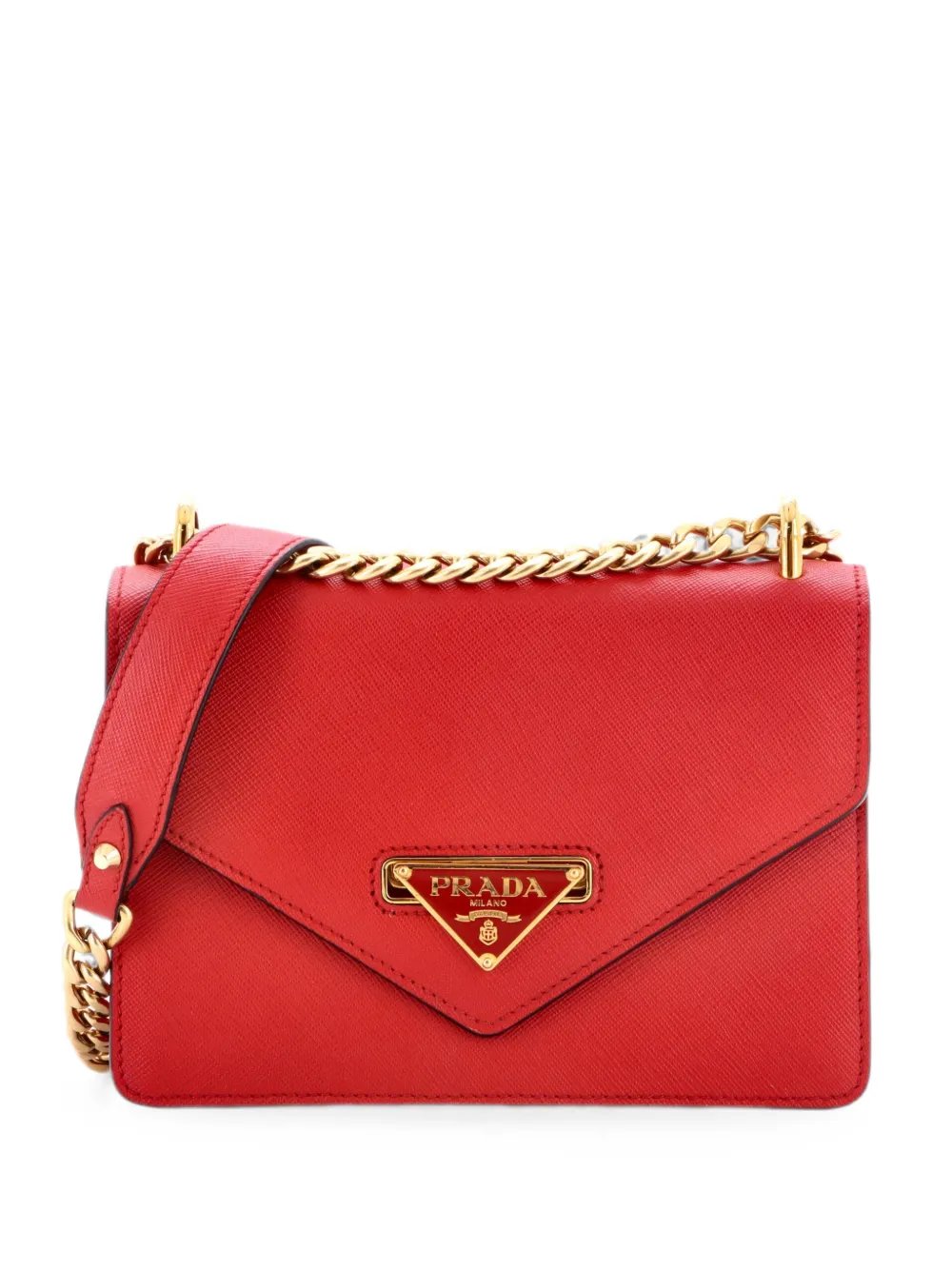 Prada Envelope Flap Chain Shoulder bag Saffiano Leather Small crossbody bag