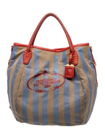 Prada Enameled Metal Triangle Tote