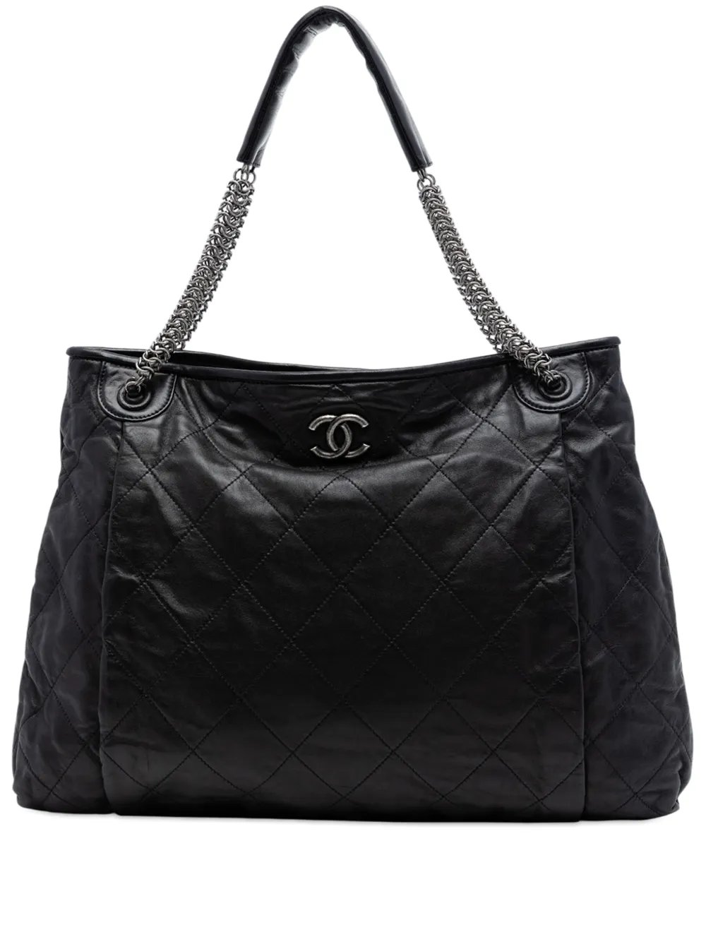 2010-2011 CC Quilted Lambskin Chain Shopping Tote shoulder bag
