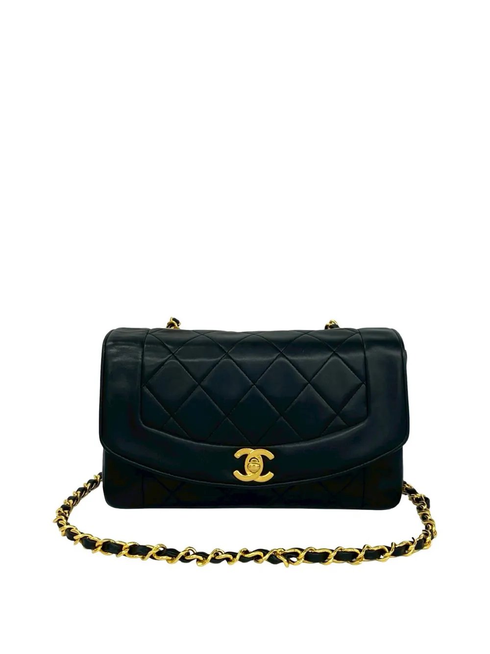 1989-1991 Small Quilted Lambskin Diana Single Flap shoulder bag