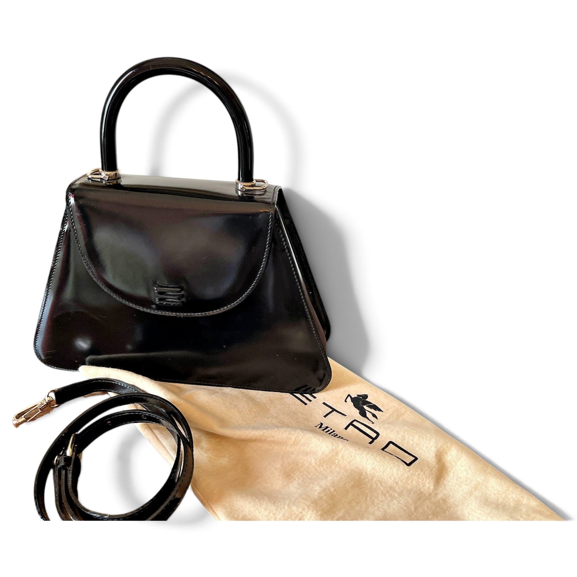Patent leather handbag
