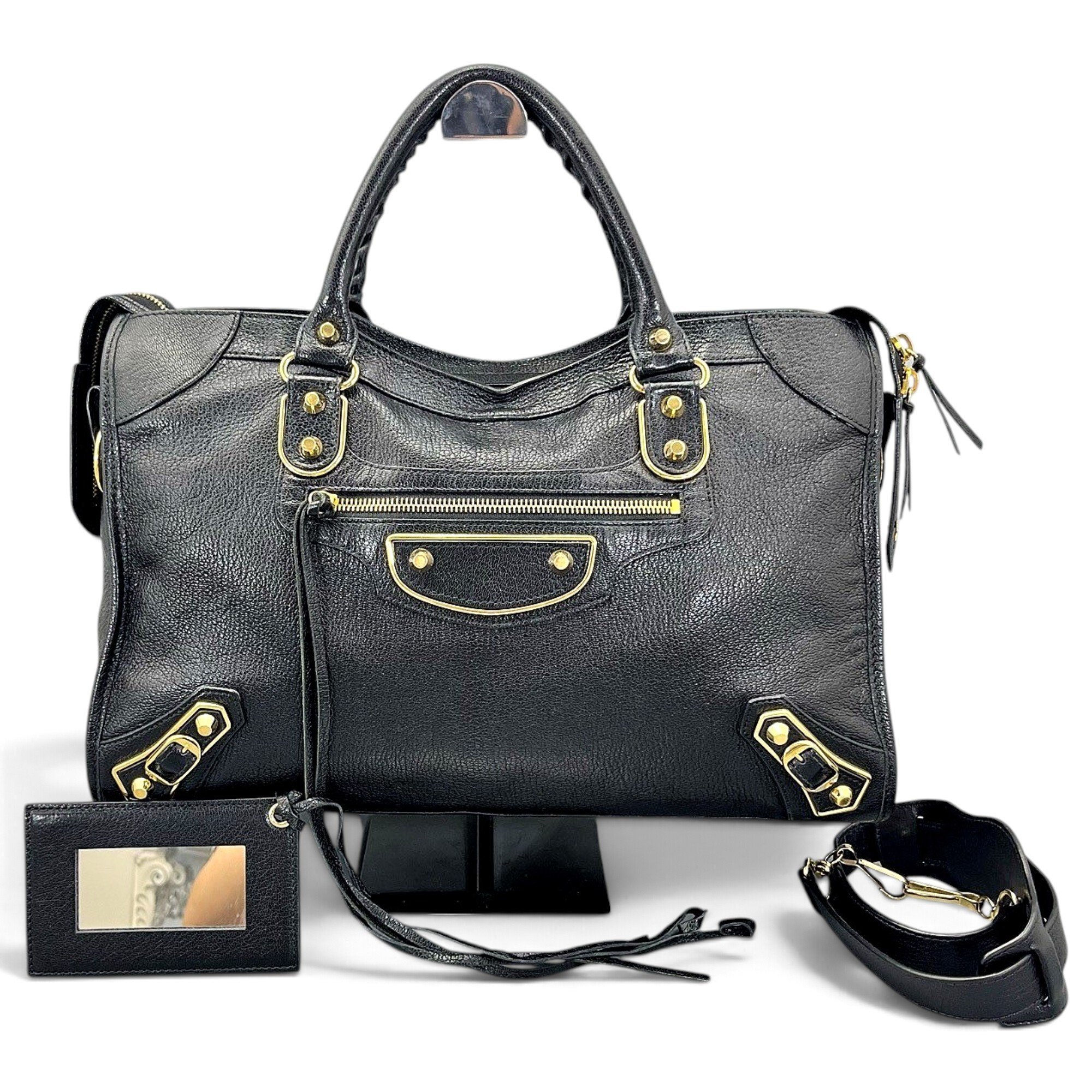 City leather handbag
