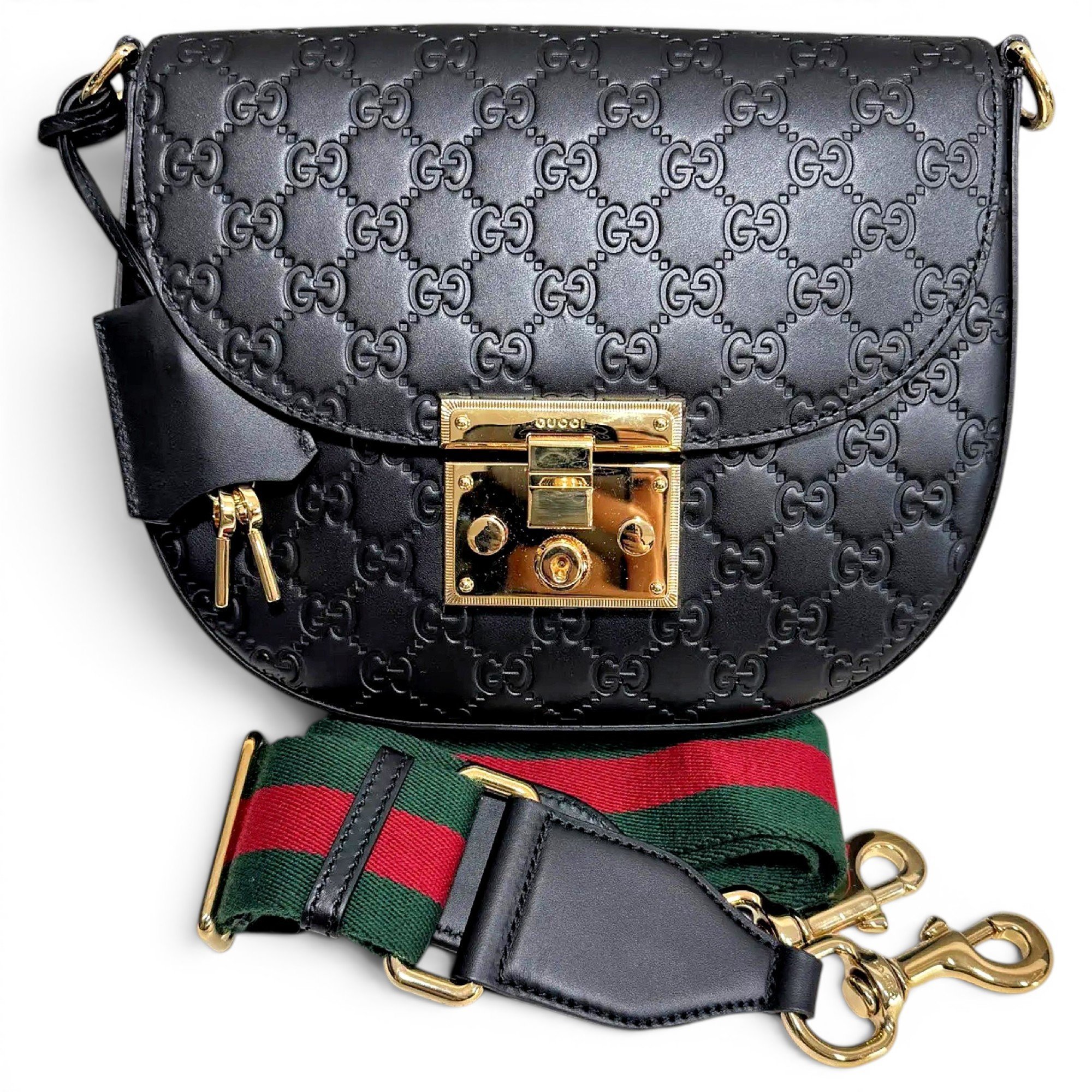 Padlock leather handbag