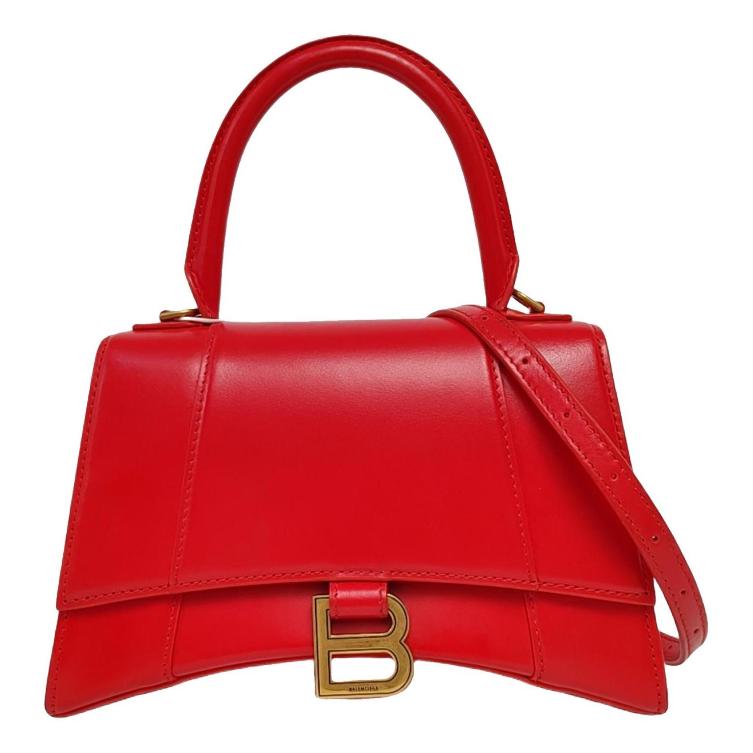 Hourglass leather handbag