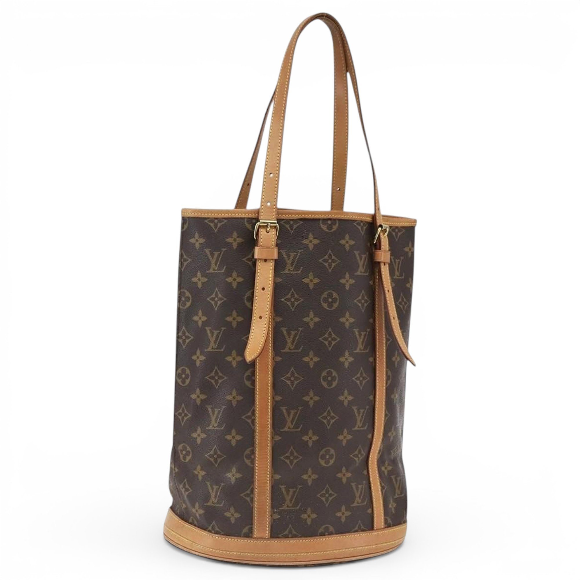 Bucket leather handbag