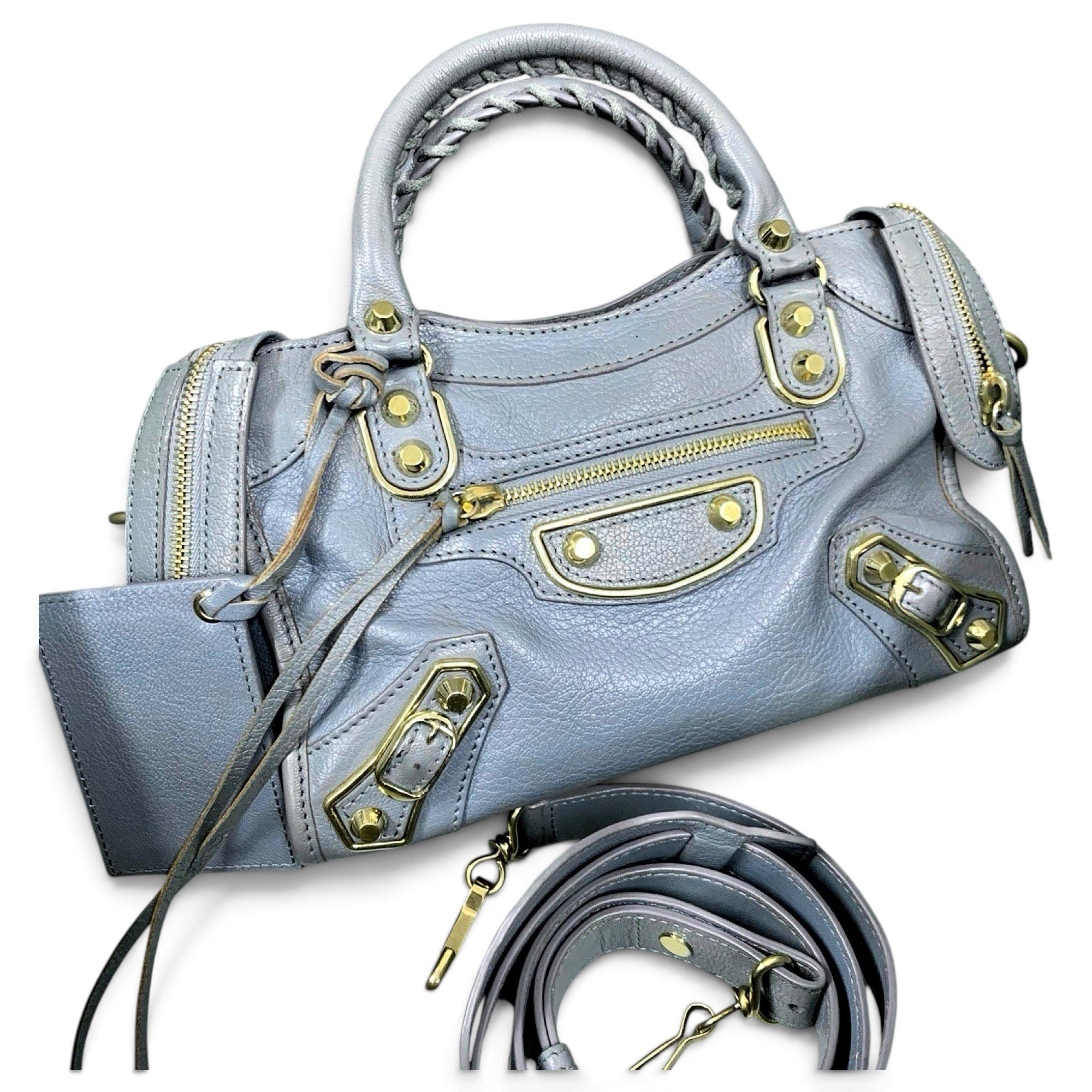 Classic Metalic leather handbag