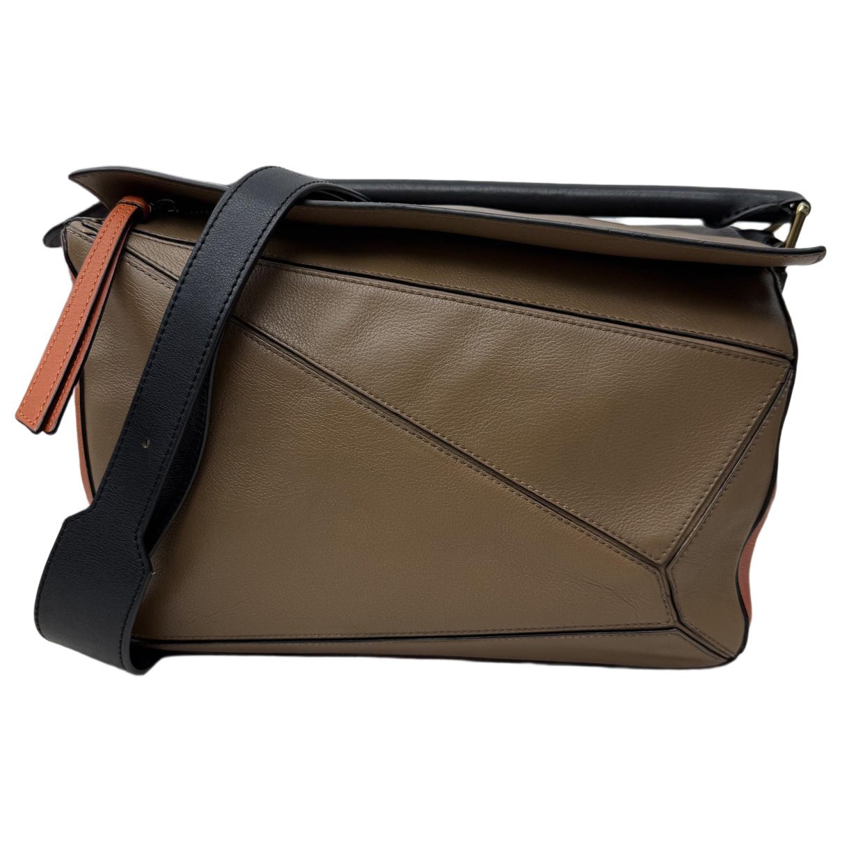Puzzle leather handbag