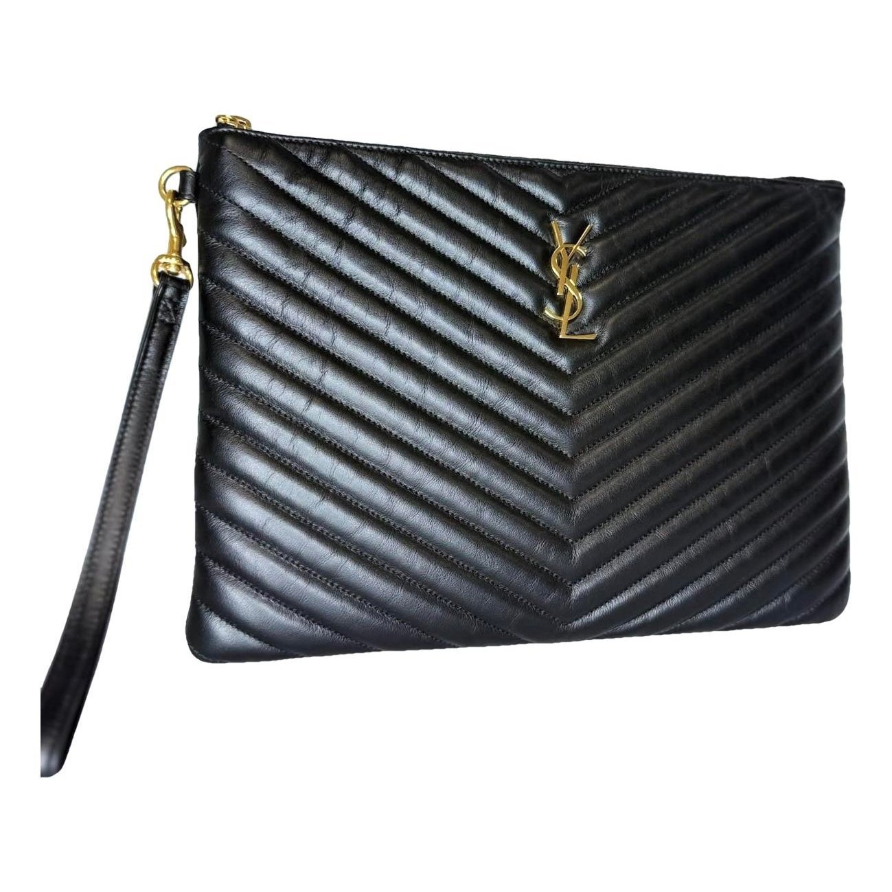 Leather clutch bag