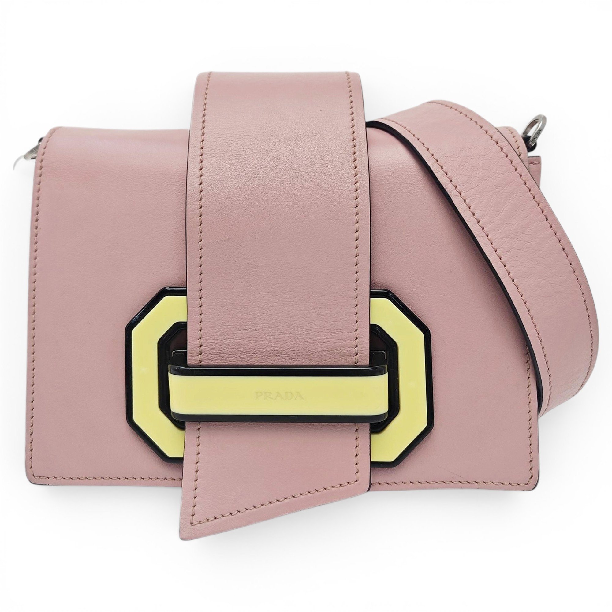 Ribbon leather crossbody bag