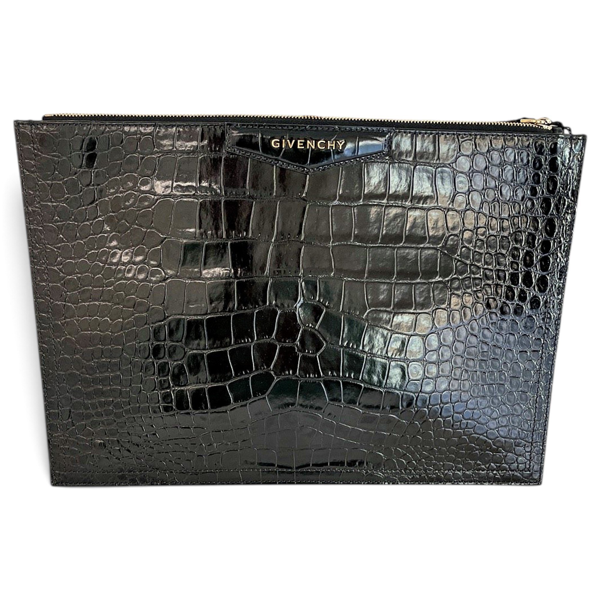 Leather clutch bag