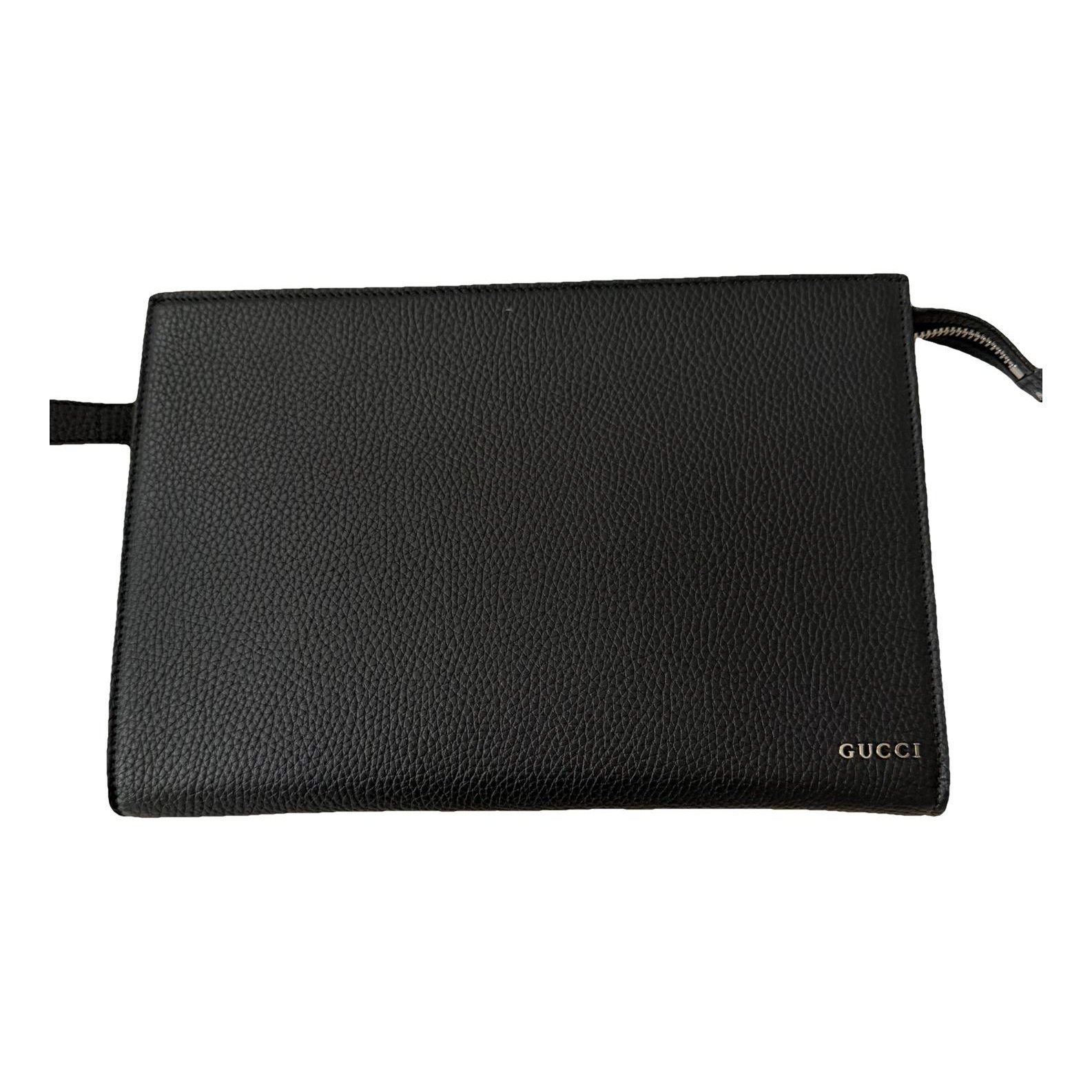 Leather clutch bag