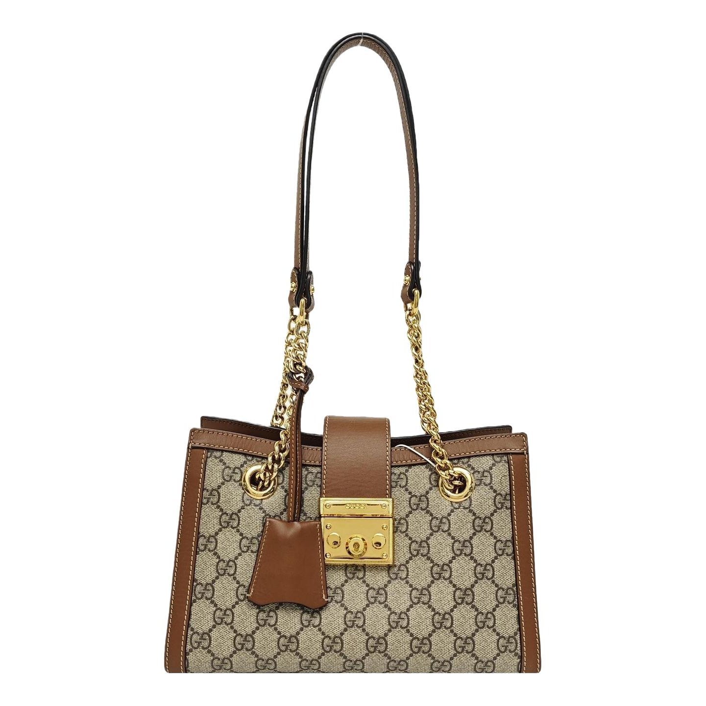 Padlock leather handbag