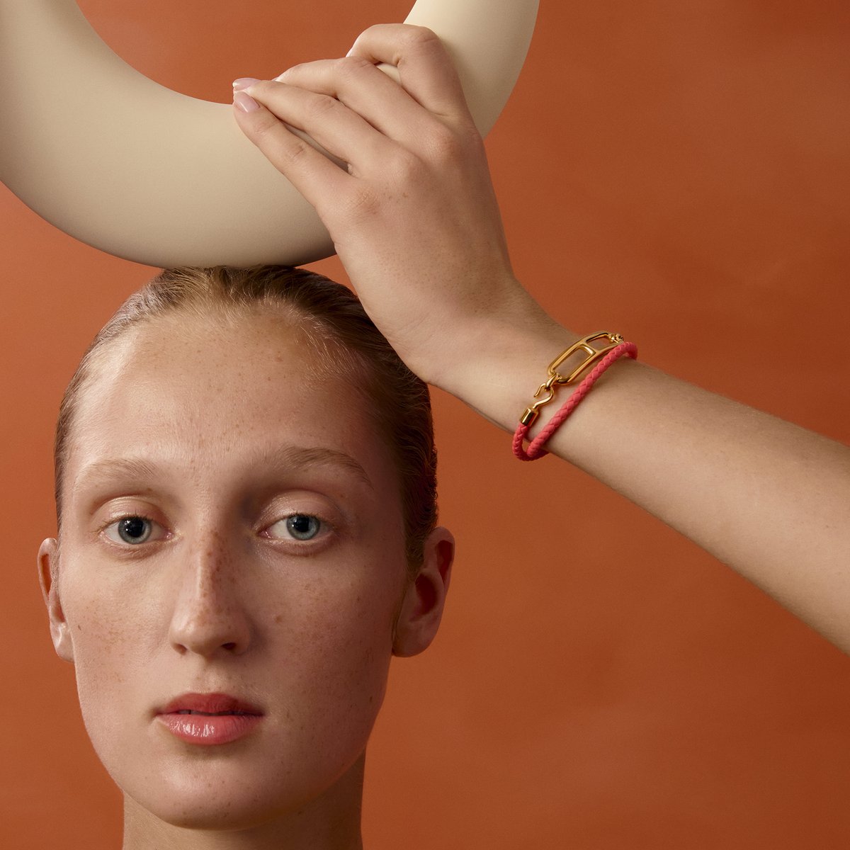 Rose Texas Roulis Double Tour Bracelet