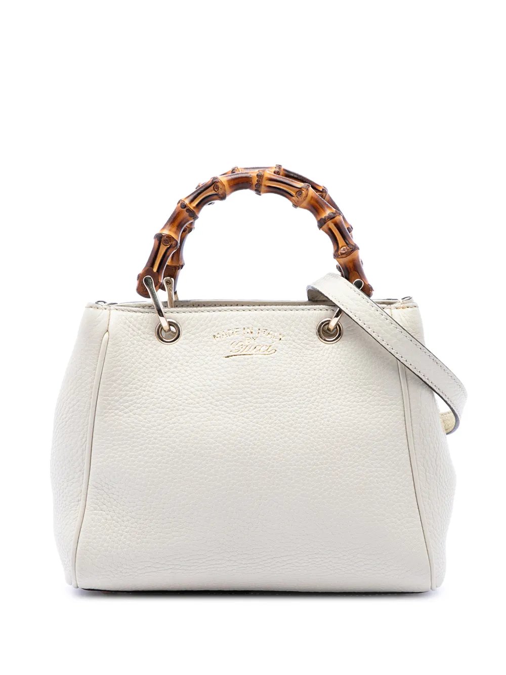 2016-2026 Mini Calfskin Bamboo Shopper satchel