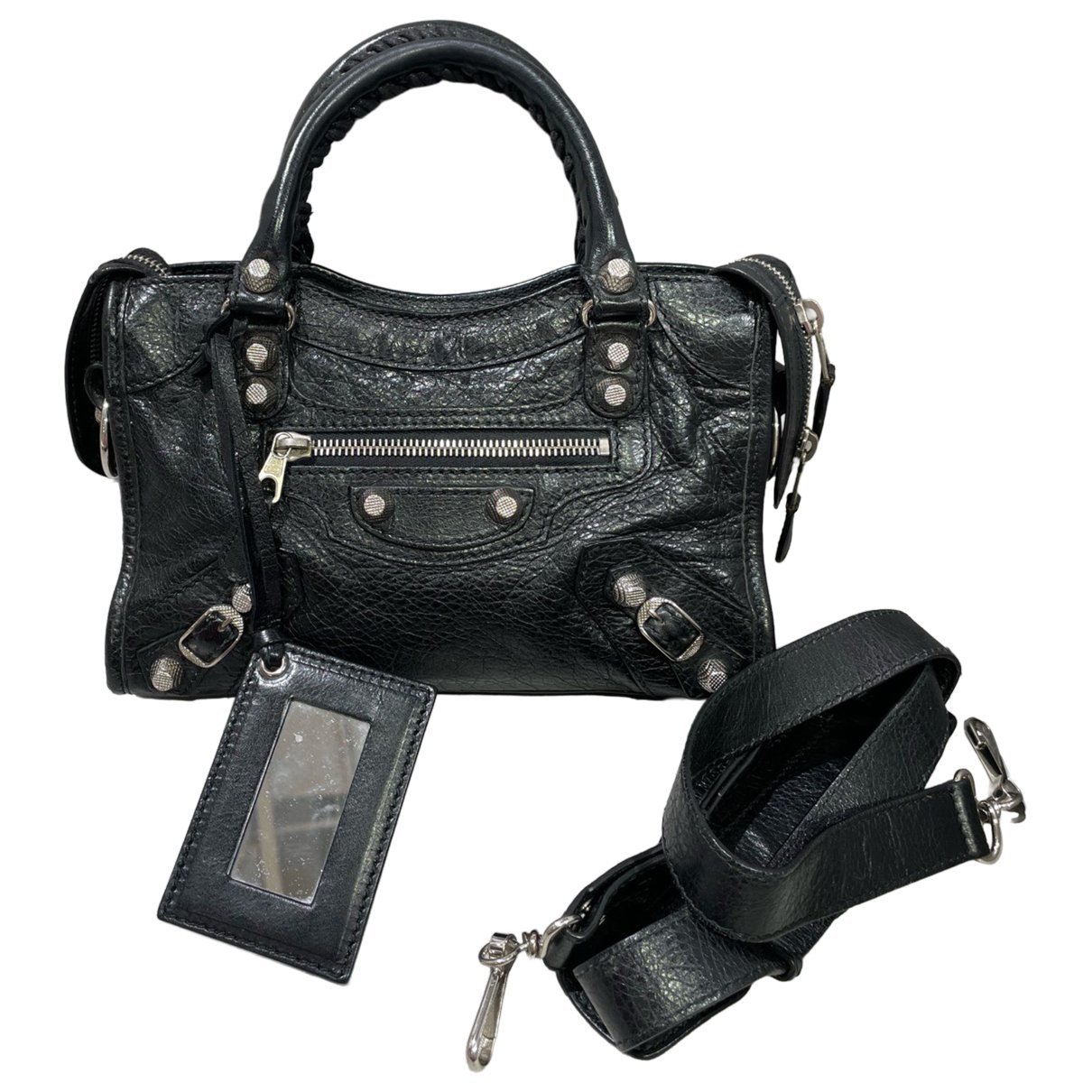 City leather handbag