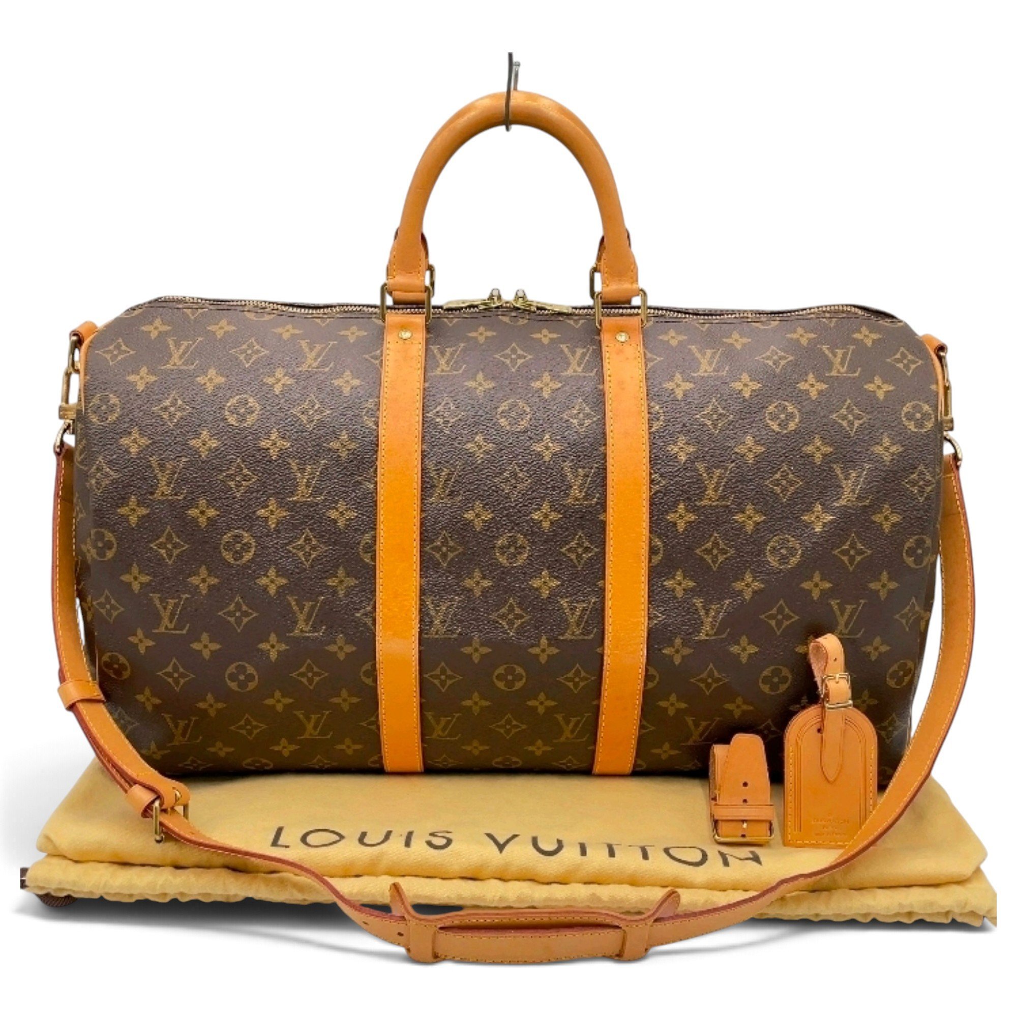Louis Vuitton Keepall leather travel bag