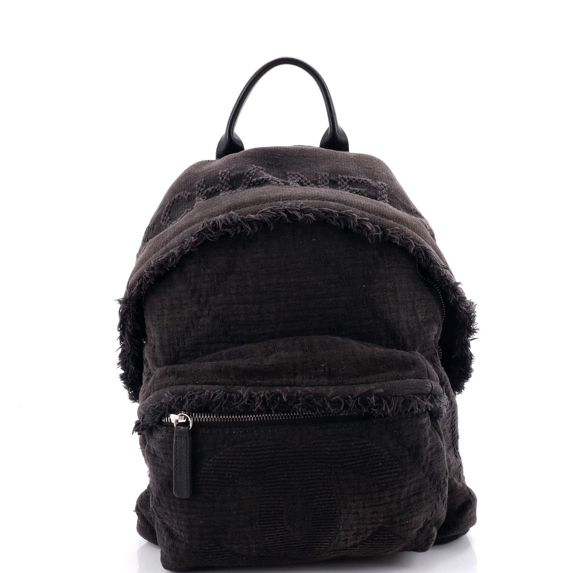 Front Pocket Backpack Fringe Quilted Canvas