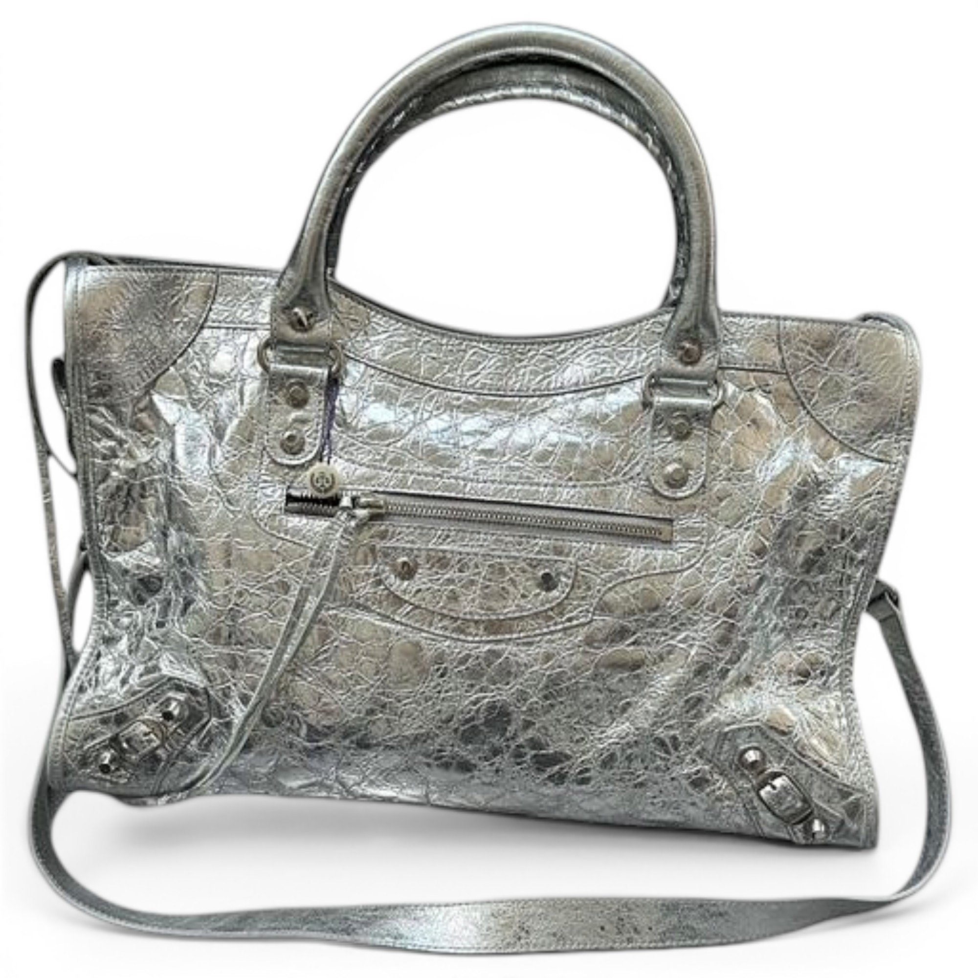 City leather handbag