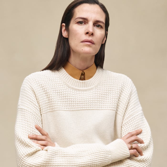 Blanc Naturel Cashmere Long-sleeve Sweater