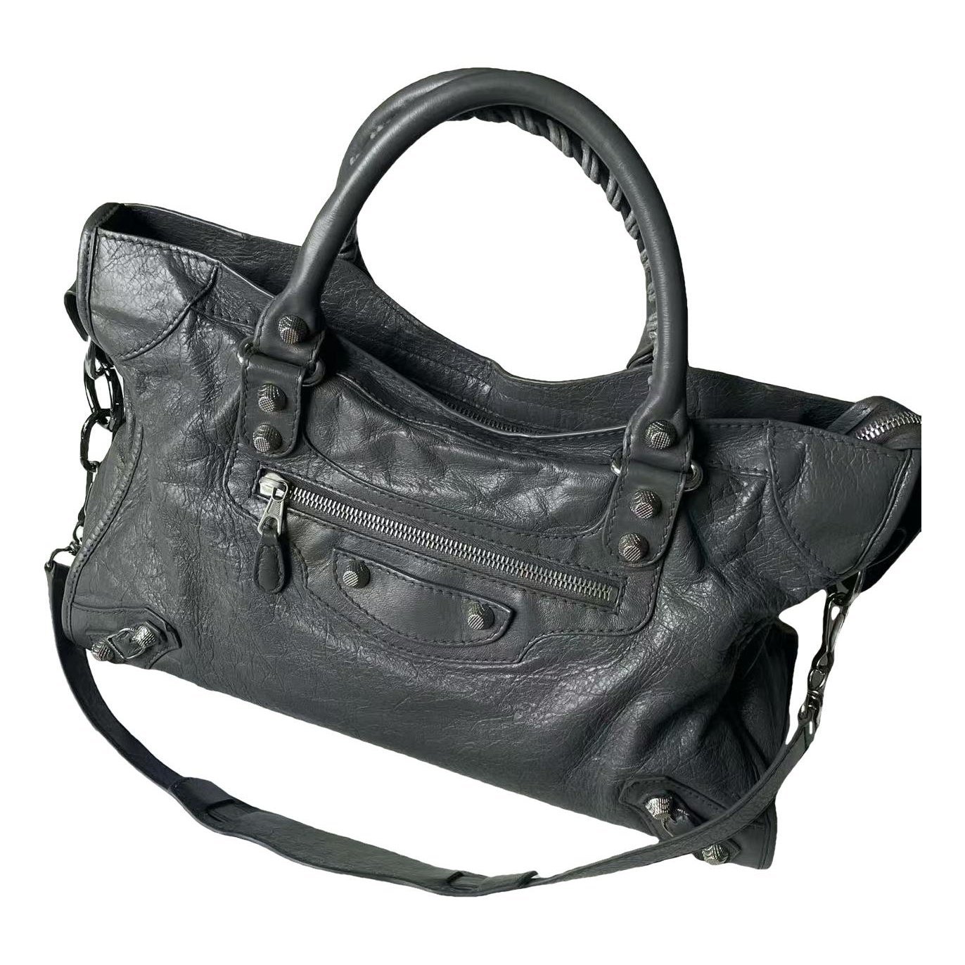 City leather handbag