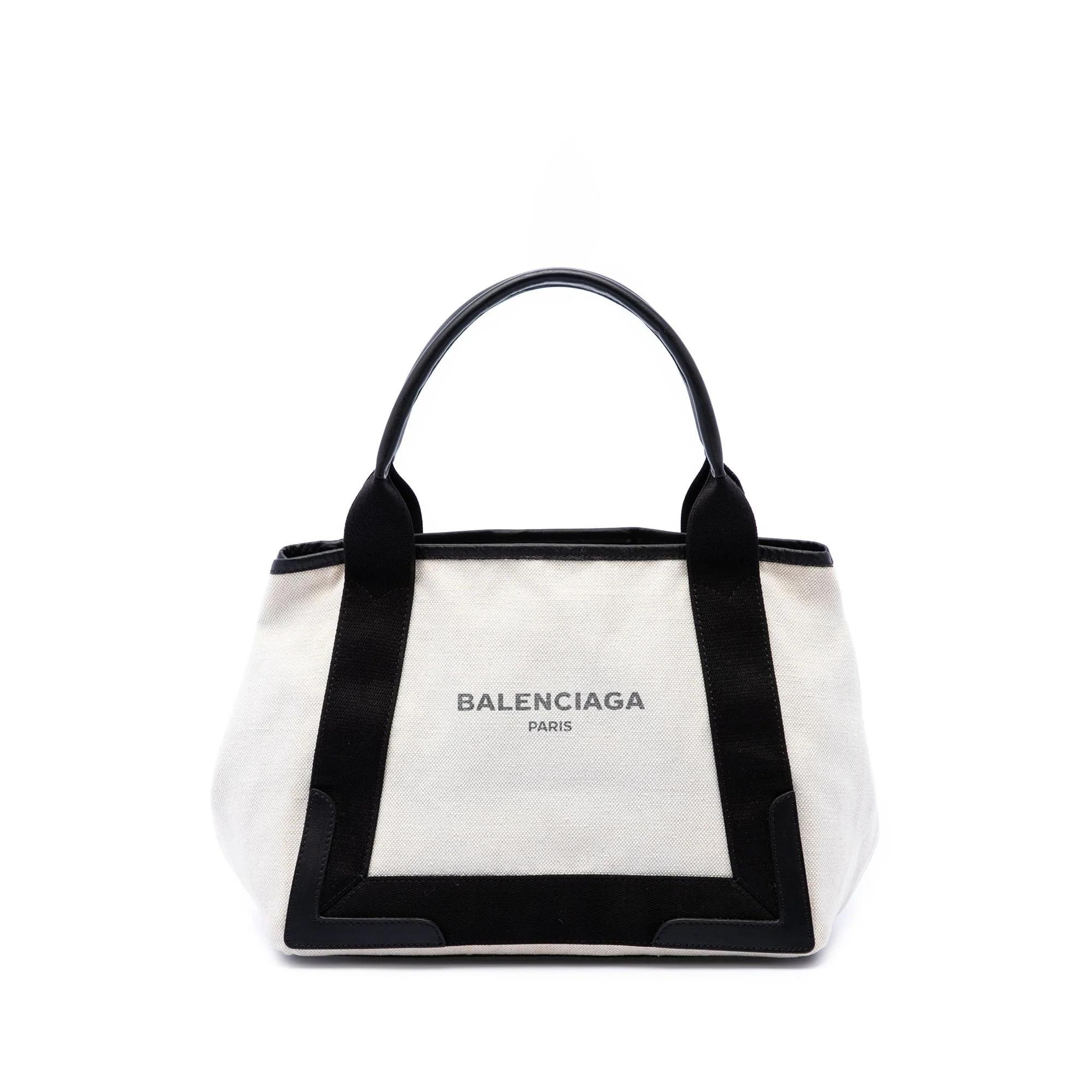 Navy cabas cloth handbag