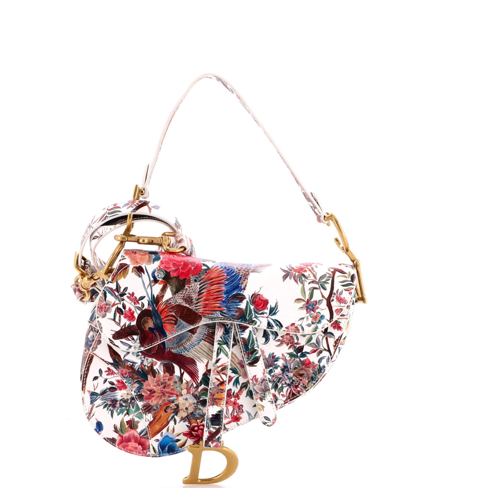 Dior Saddle Handbag with Strap Printed Leather Medium