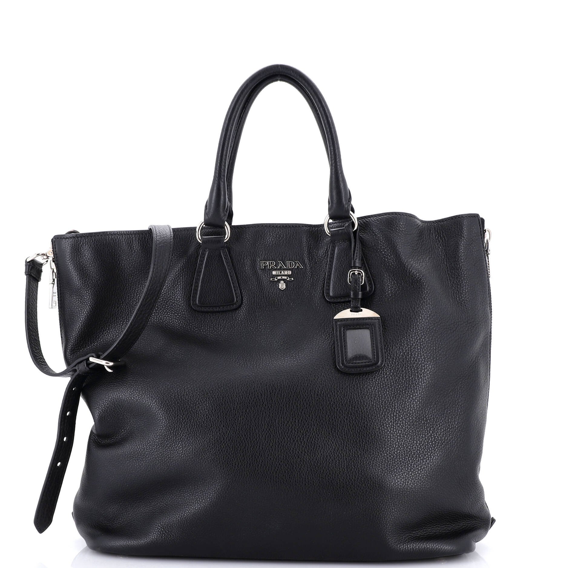 Side Zip Convertible Tote Vitello Daino Large