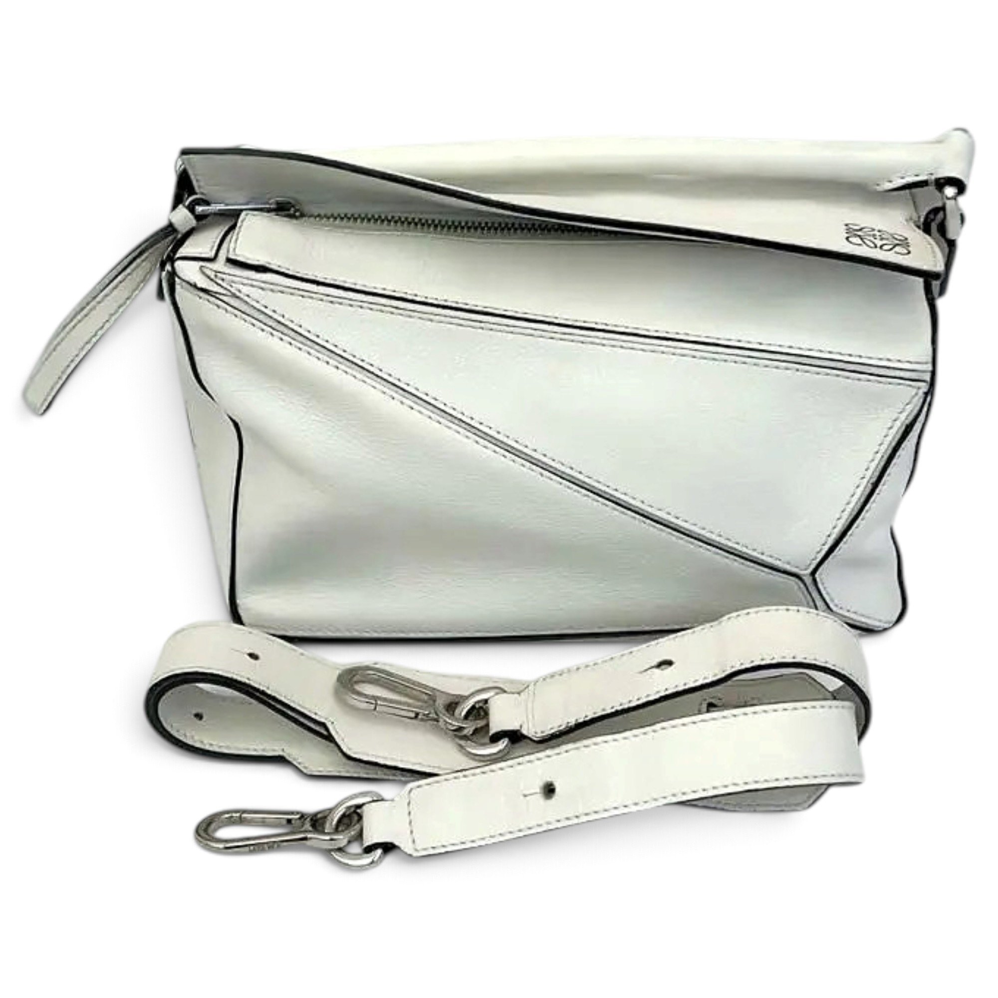 Puzzle leather handbag