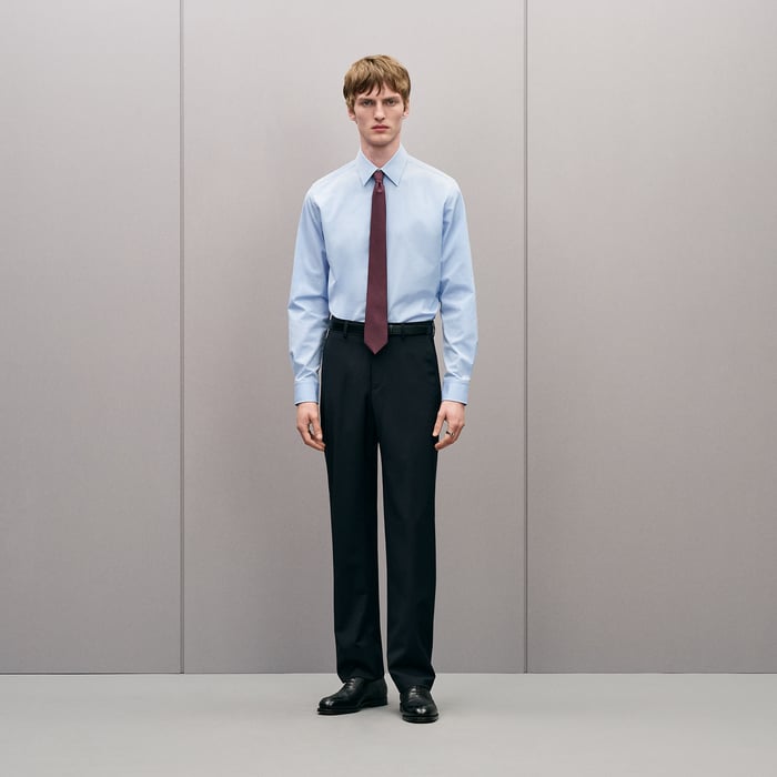 Bleu Pâle Fitted Shirt With Faubourg Collar