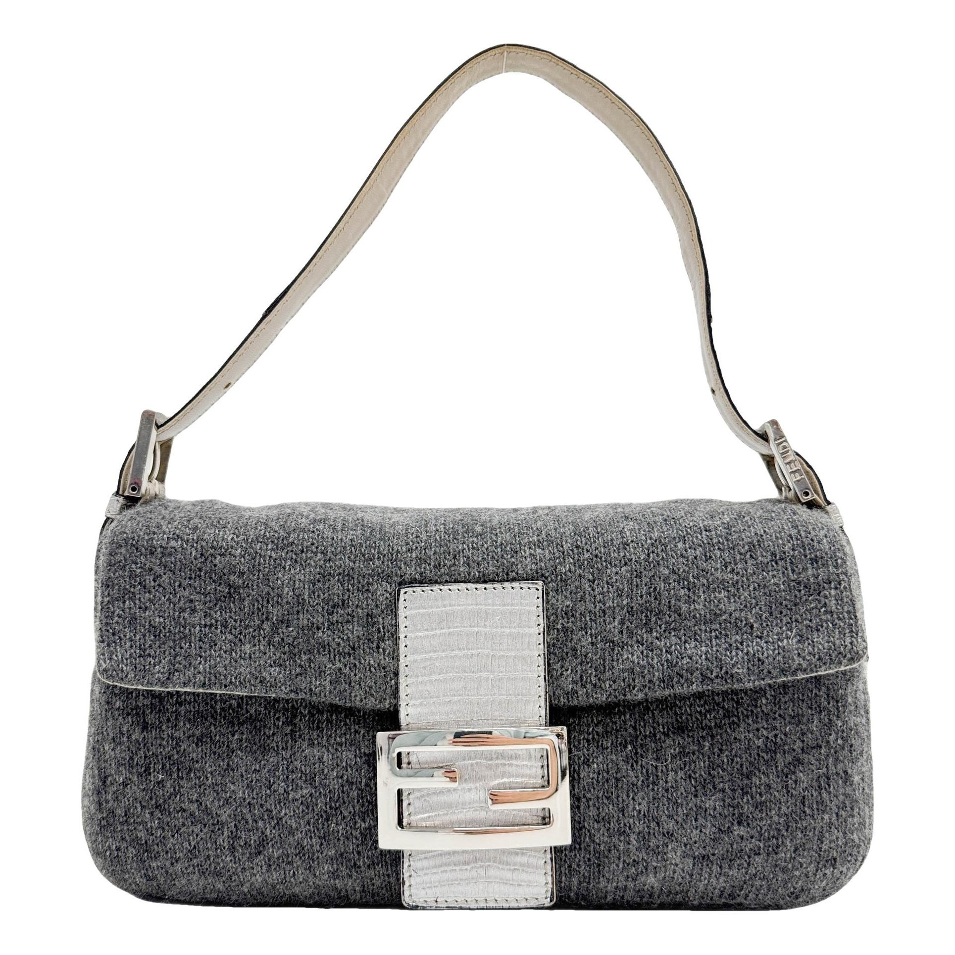 Baguette wool handbag