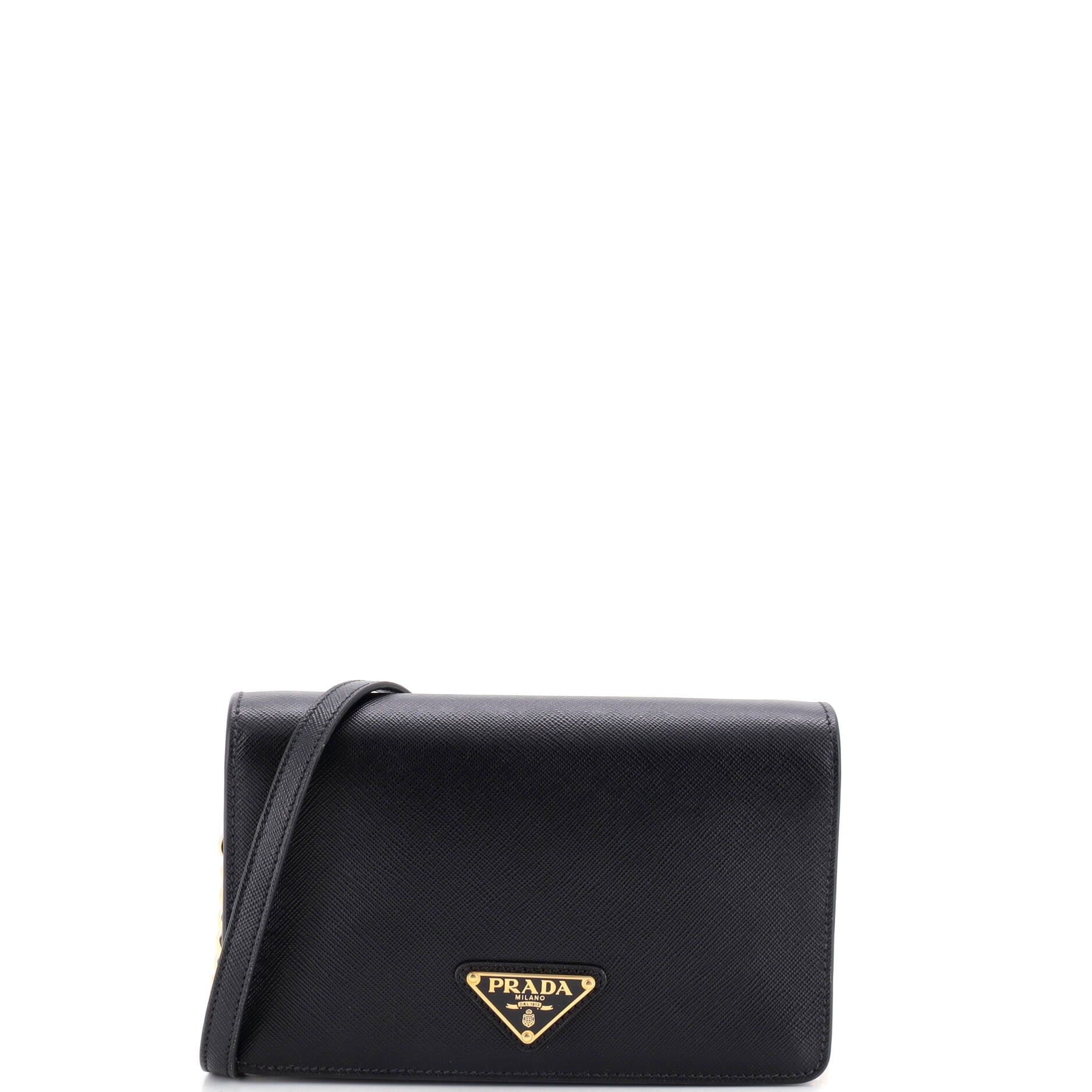 Chain Wallet Crossbody Saffiano Leather