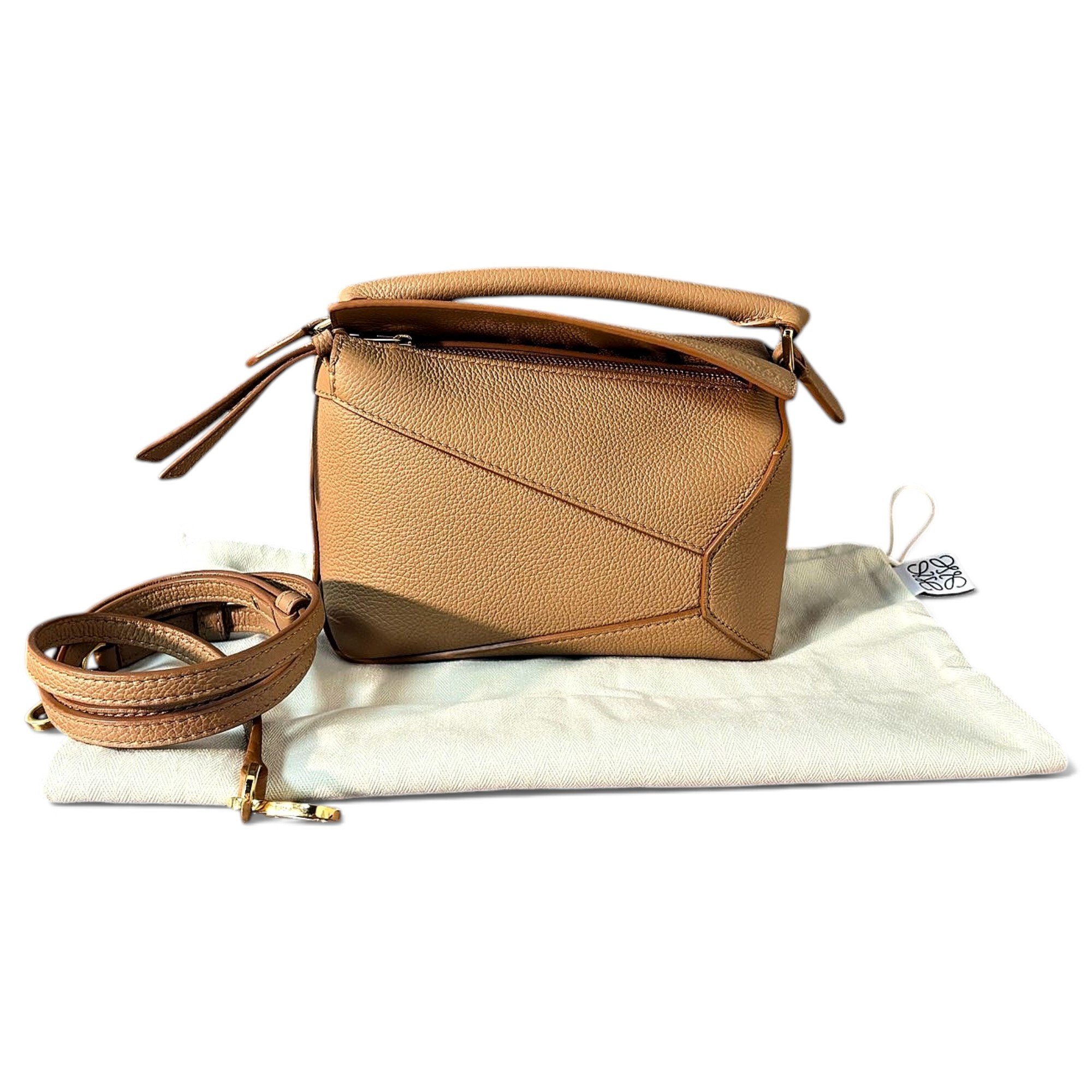 Puzzle leather handbag