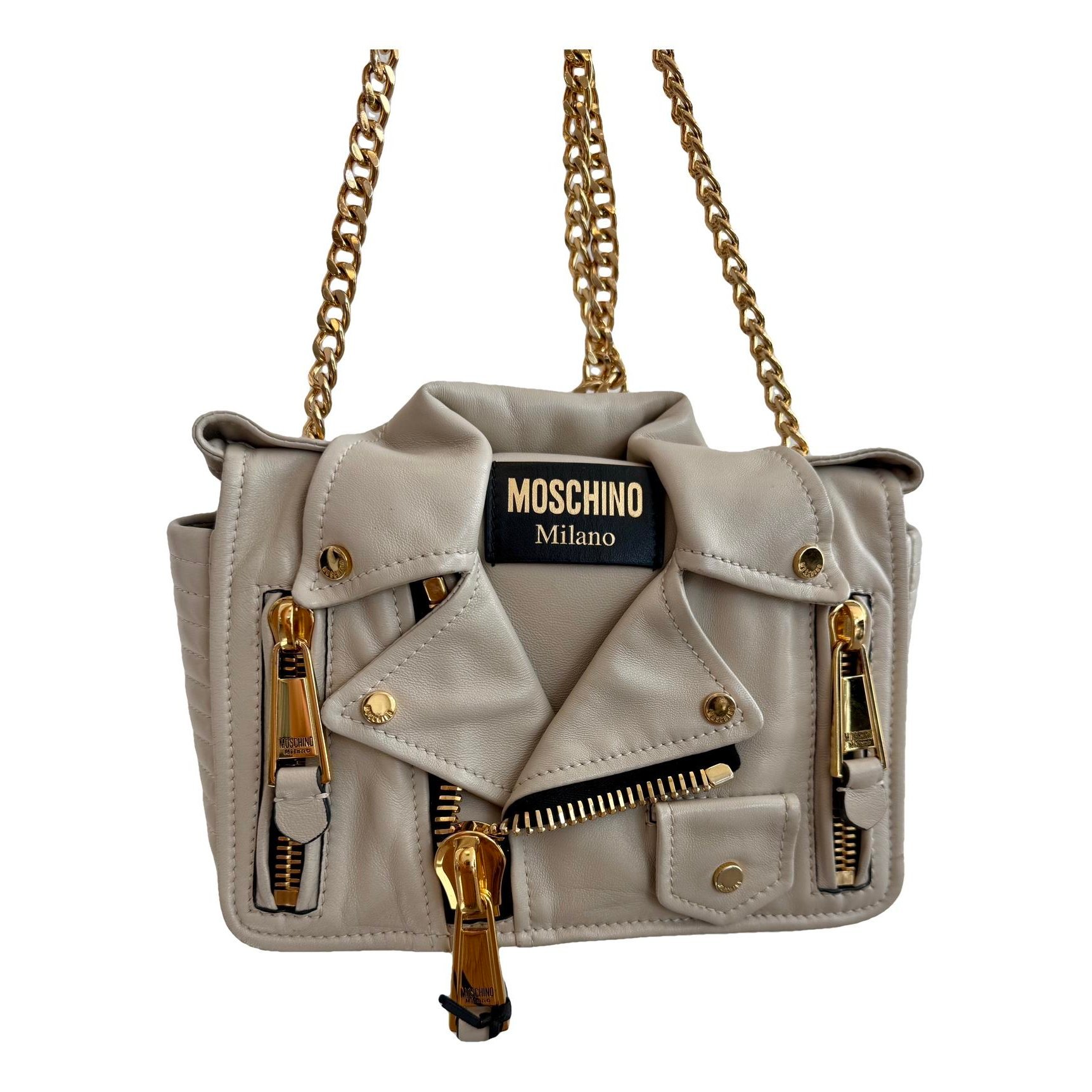 Moschino Biker leather crossbody bag