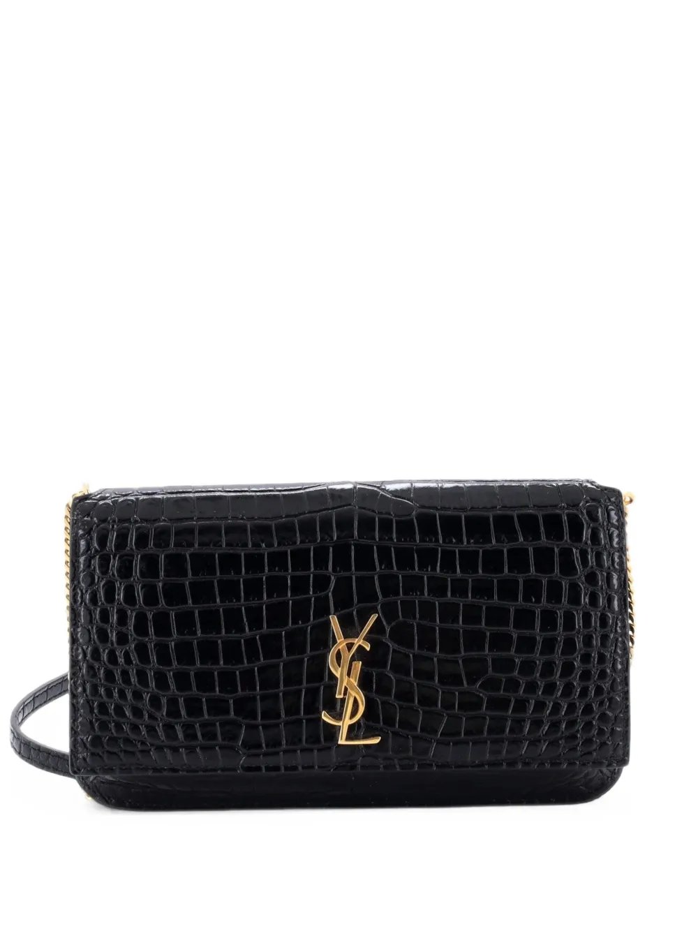 Classic Monogram Phone Holder Shoulder Bag Crocodile Embossed Leather crossbody bag