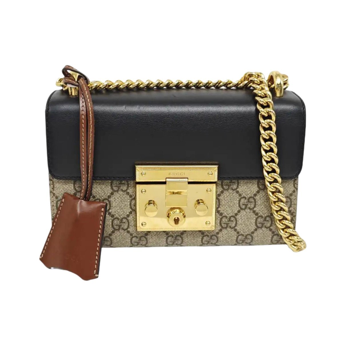 Padlock leather crossbody bag