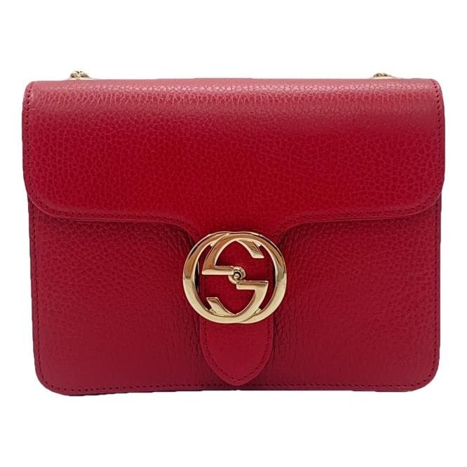 Interlocking leather handbag