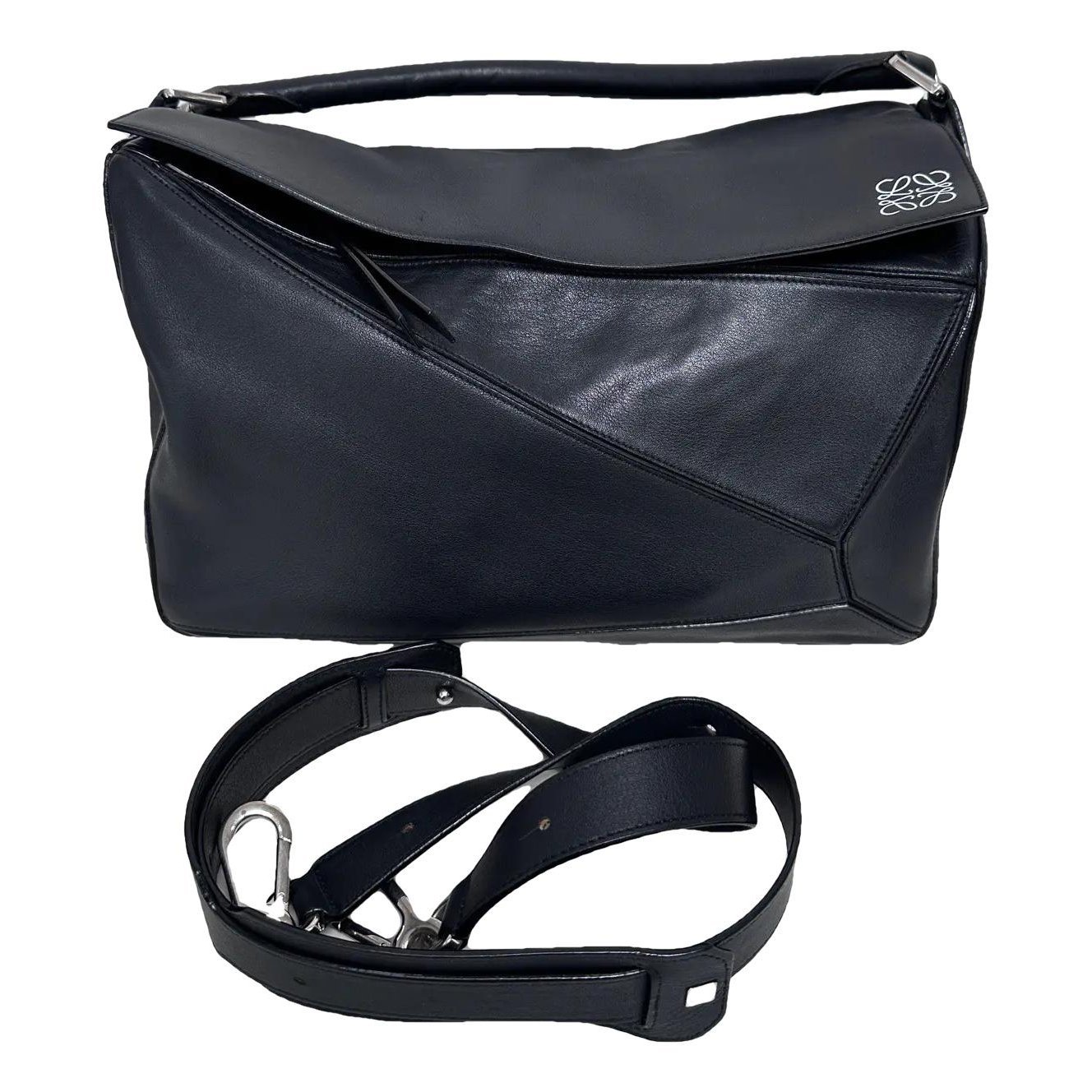 Puzzle leather handbag