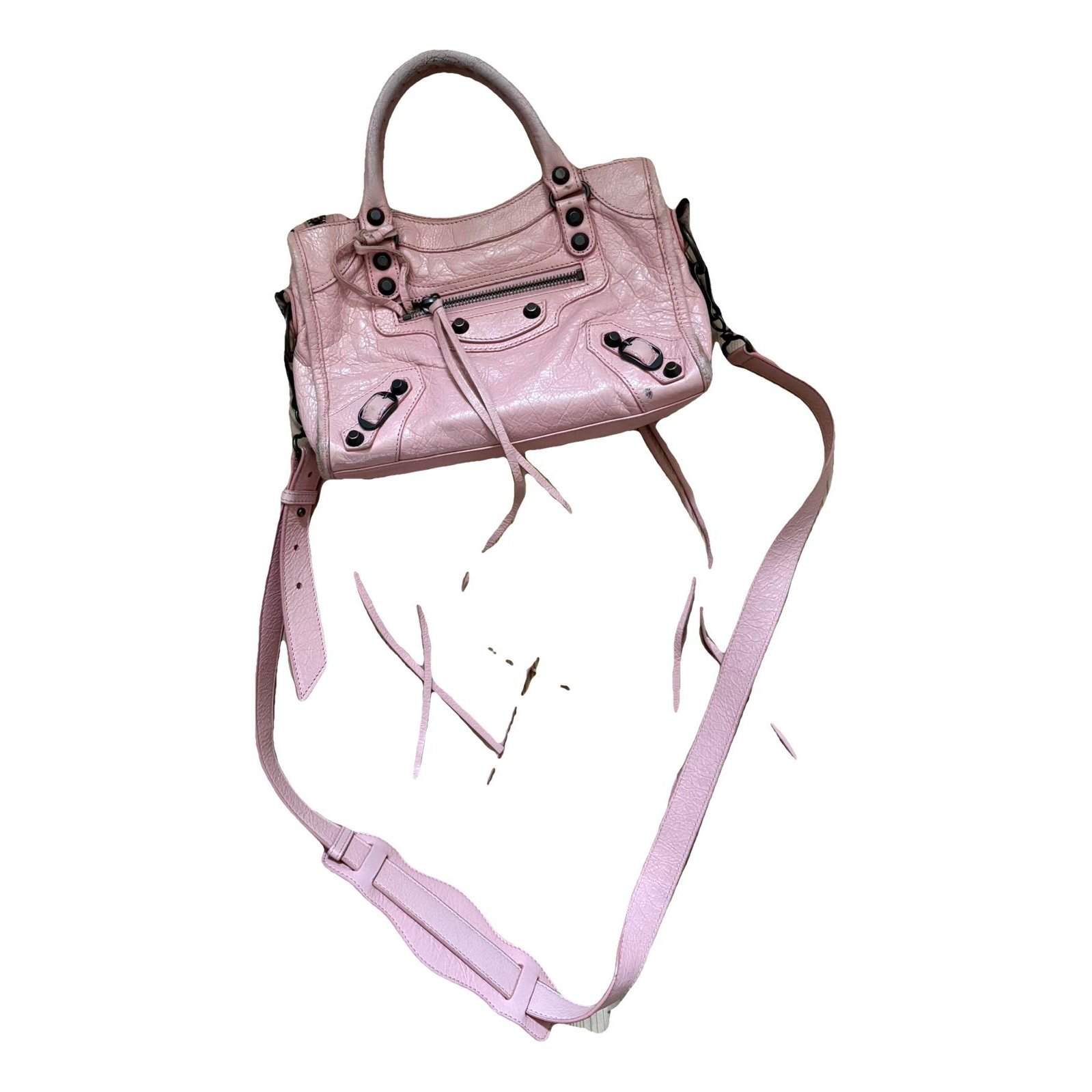 City leather handbag