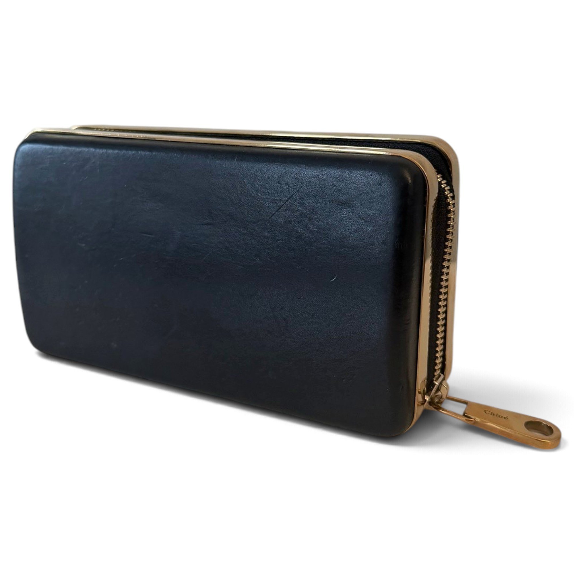 Leather clutch bag