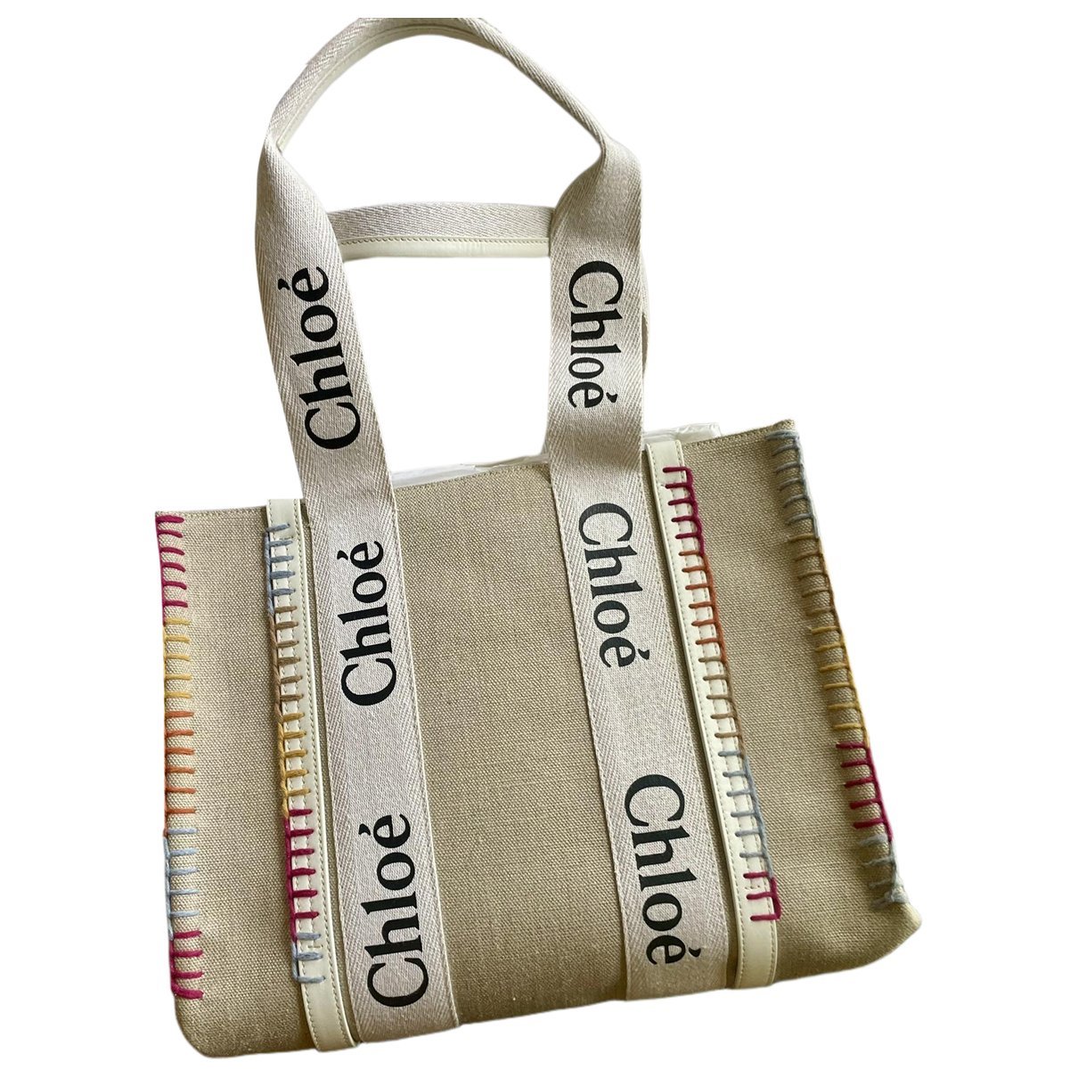 Woody linen tote