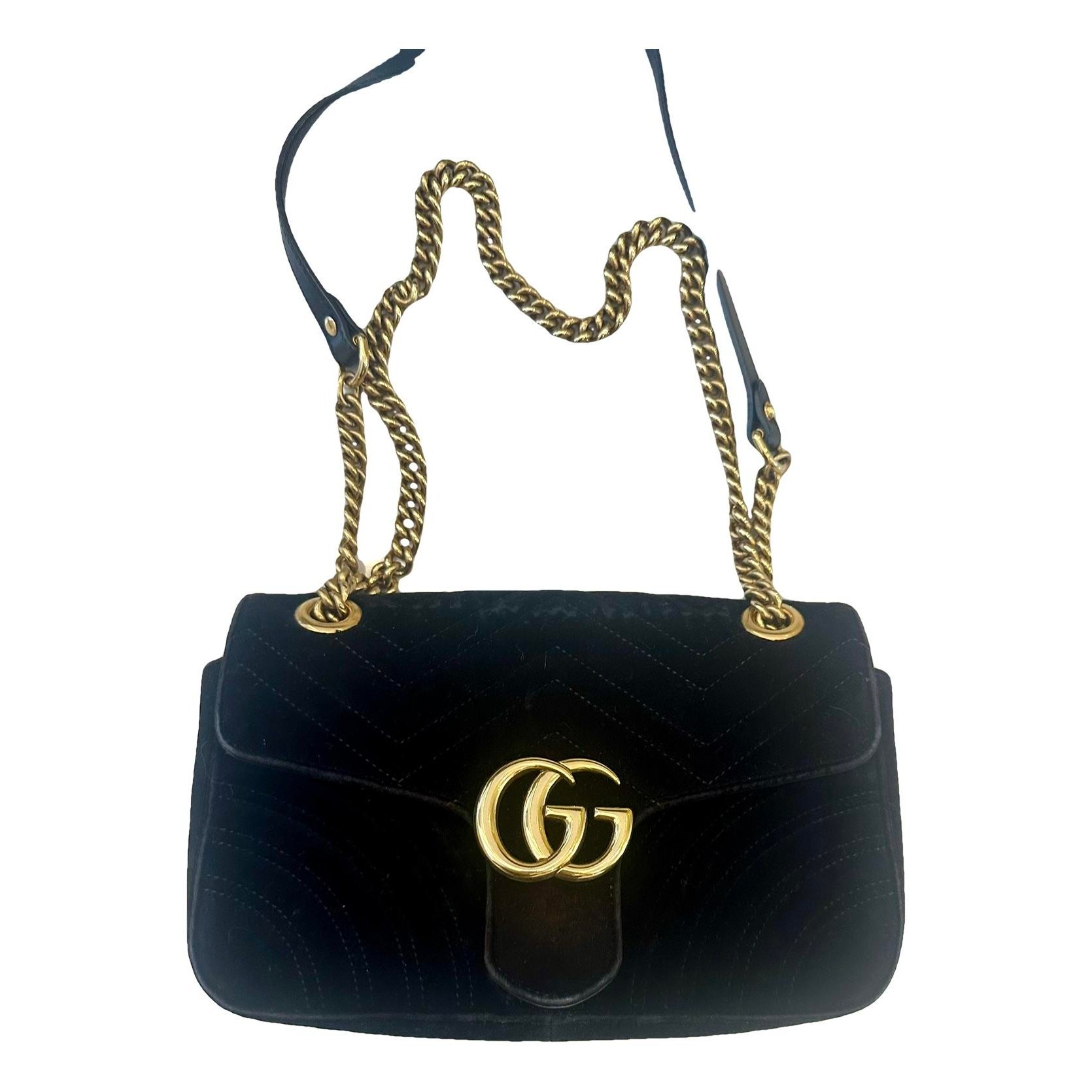 GG Marmont Chain Flap velvet crossbody bag