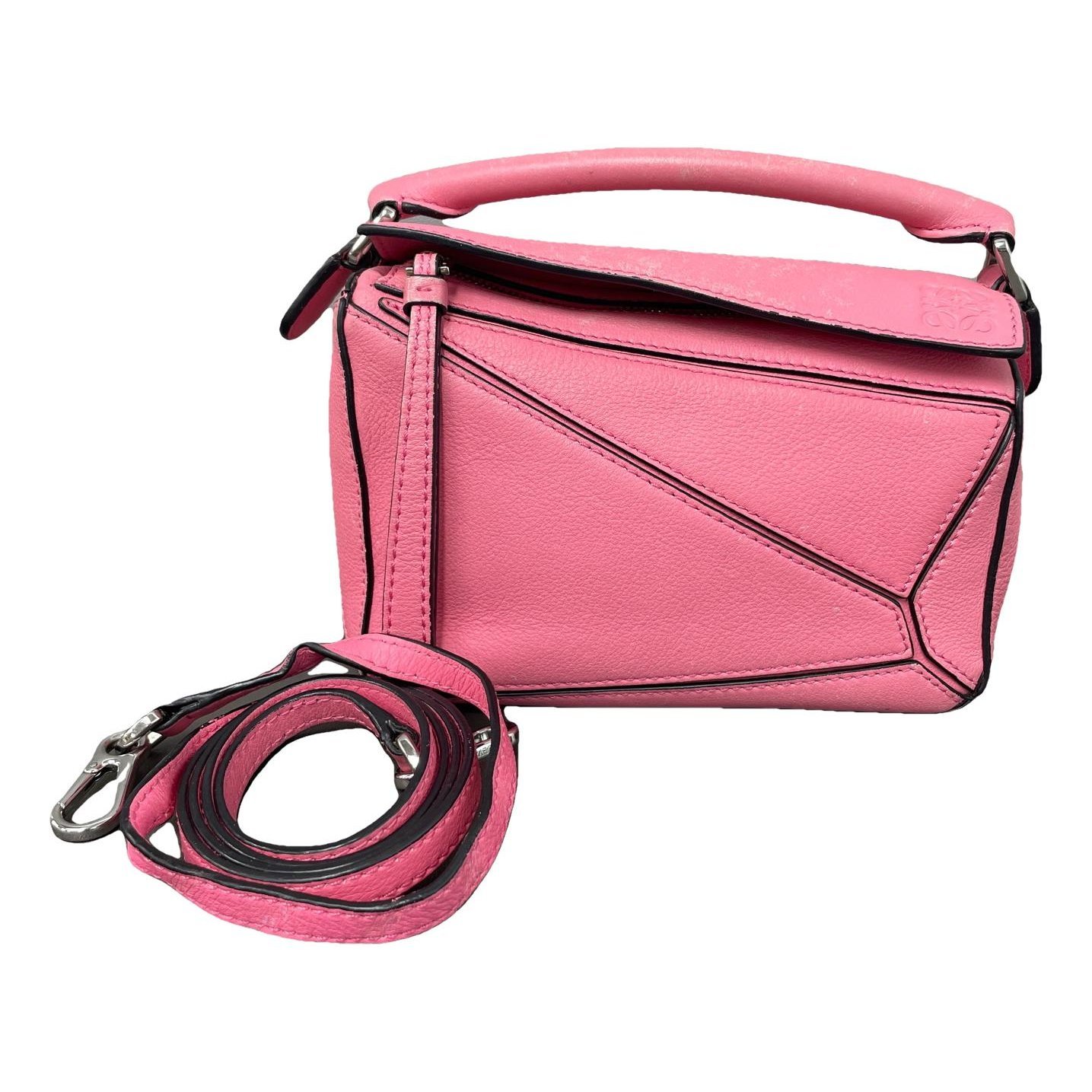 Puzzle leather handbag