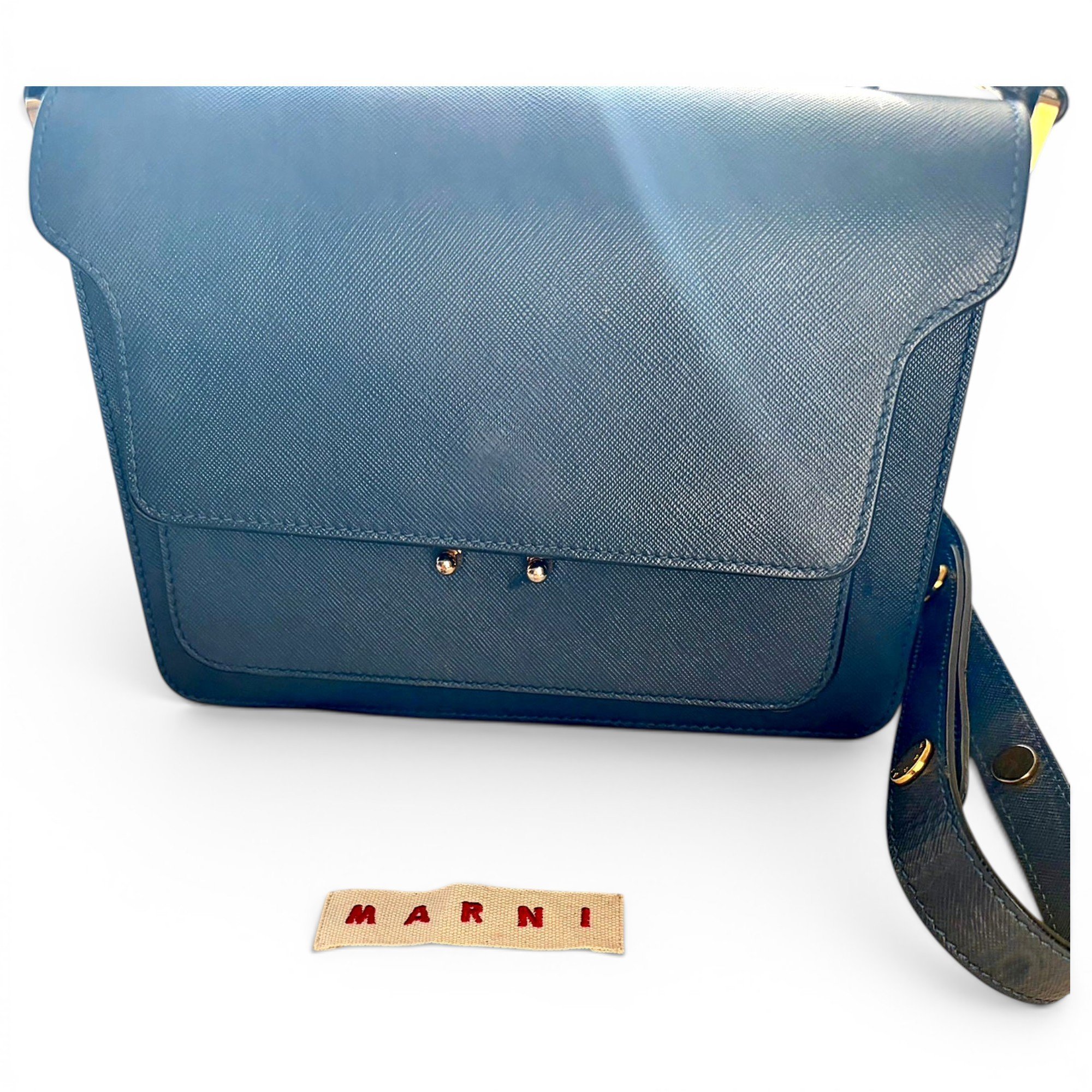 Trunk leather crossbody bag
