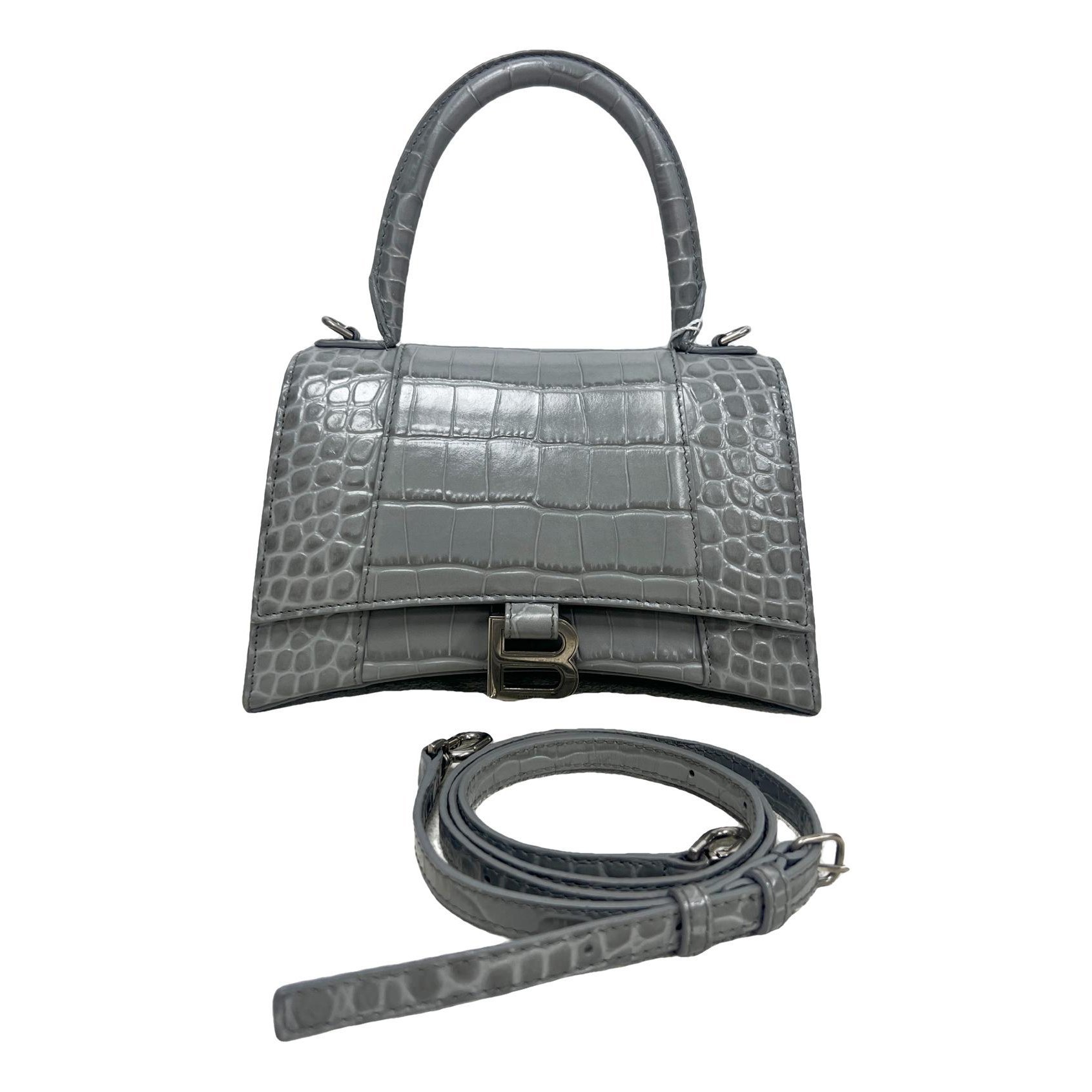 Hourglass leather handbag