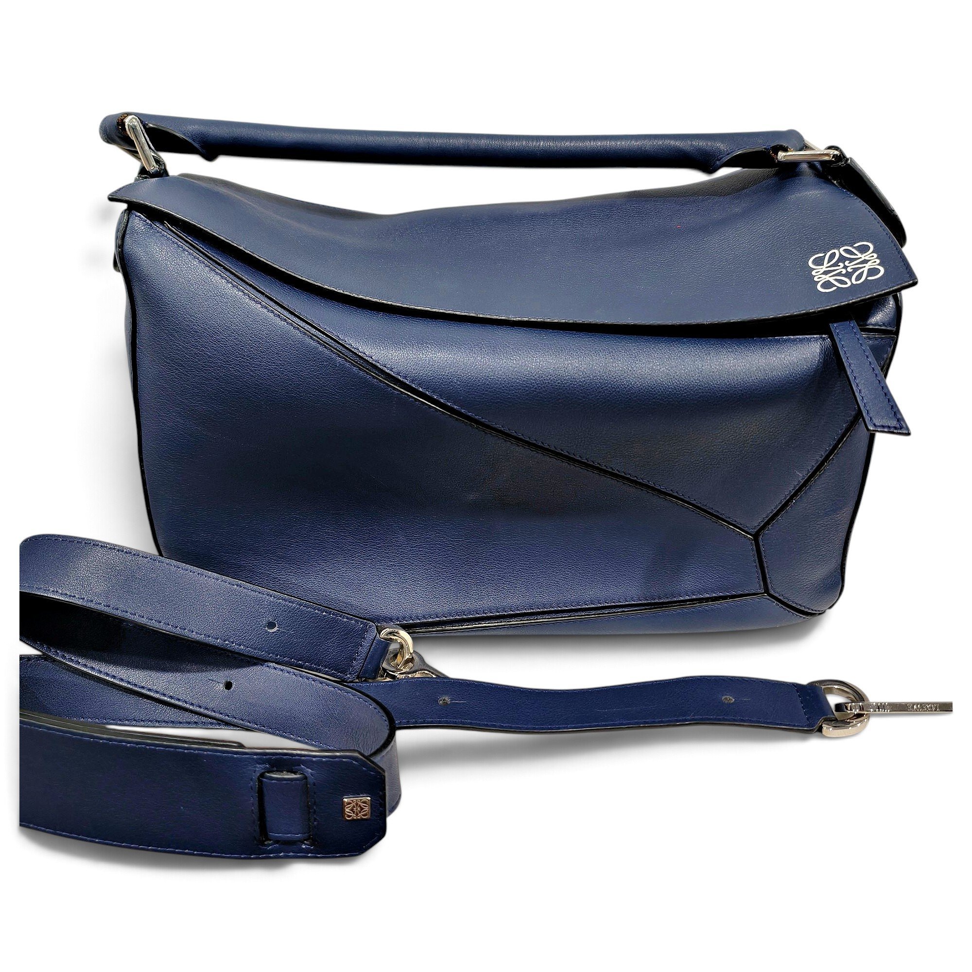 Puzzle leather handbag